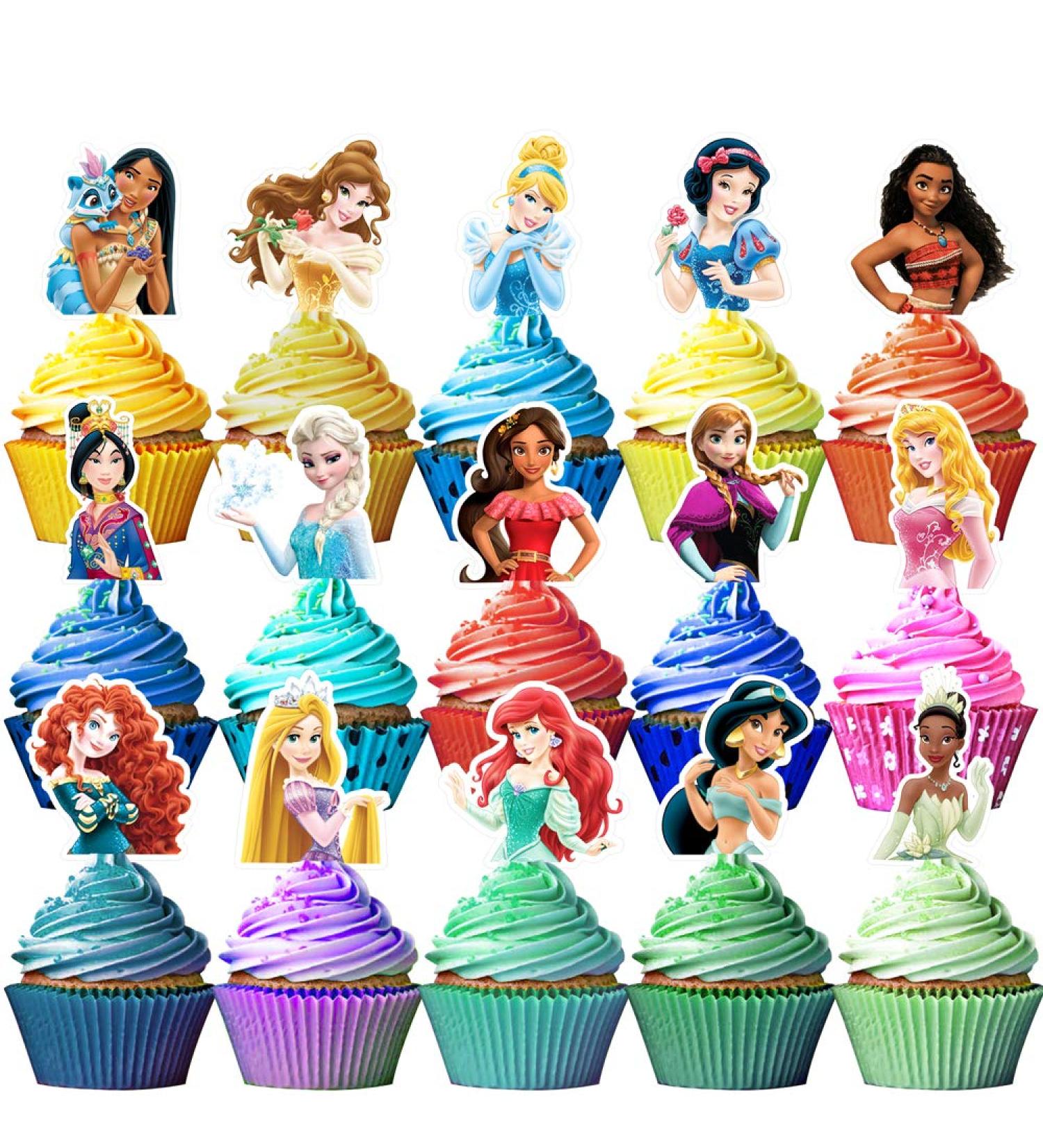 Princess Cupcake Toppers - 30 Count Birthday Cake Decorations & Party Supplies by BEST HOPE - Buy Online on GoSupps.com