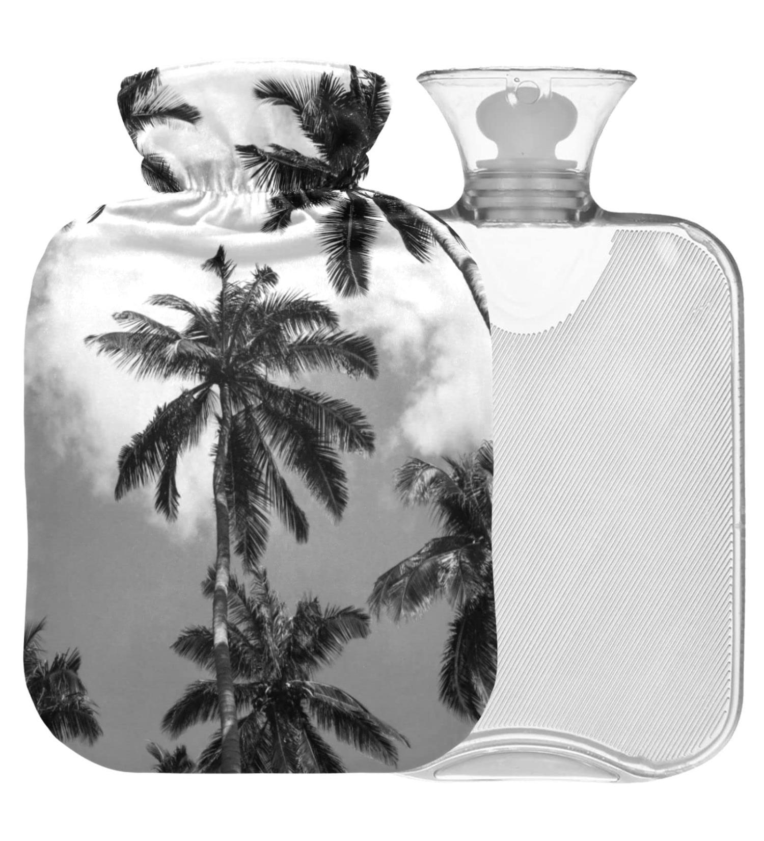 NAANLE 2L Coconut Palm Transparent Hot Water Bottle with Lid - Ideal for Menstrual Cramps Pain Relief & Heat Therapy - Buy Online on GoSupps.com