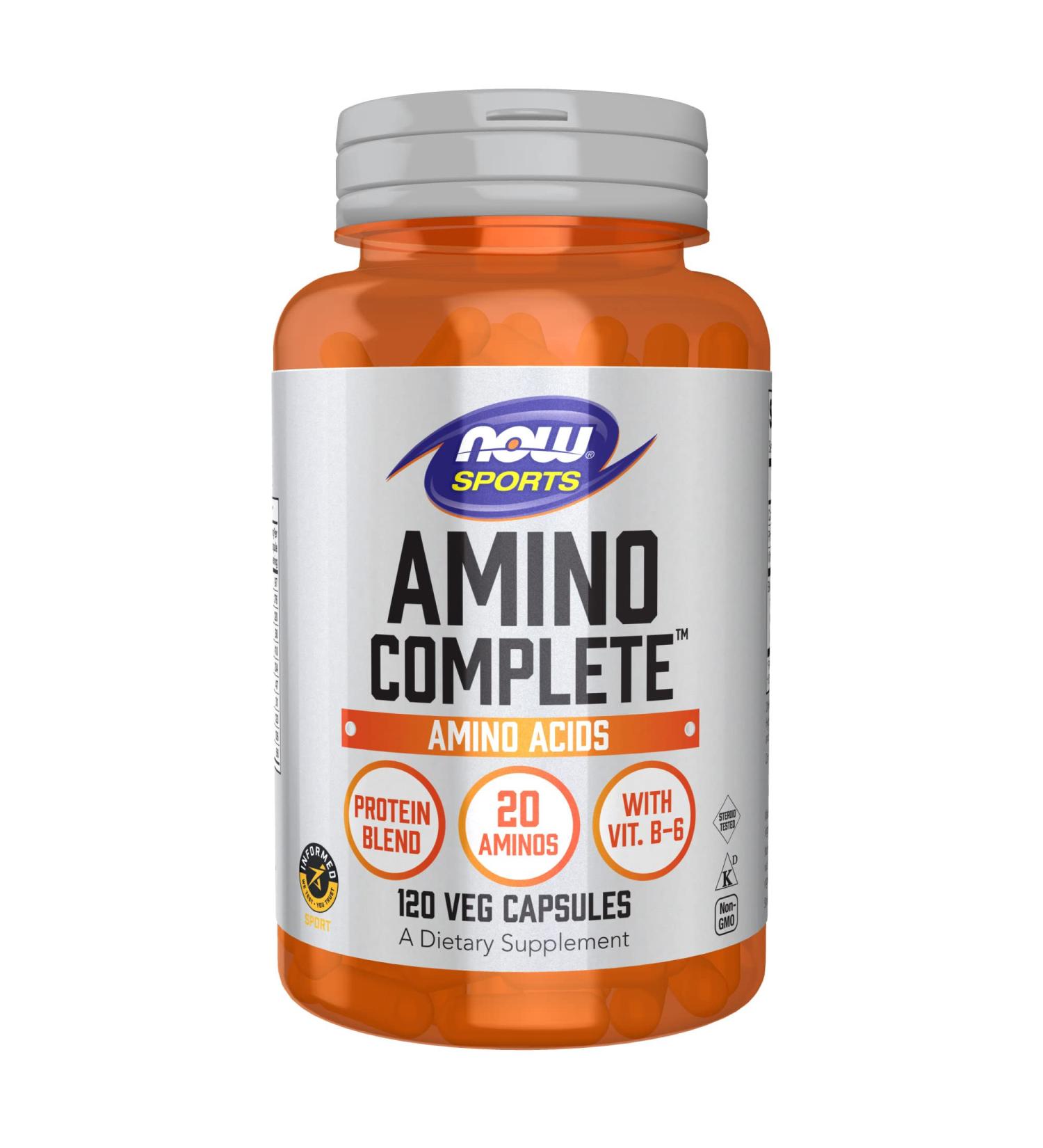 Now Foods Sports Amino Complete - 120 Veg Capsules for Fitness & Recovery - Buy Online on GoSupps.com