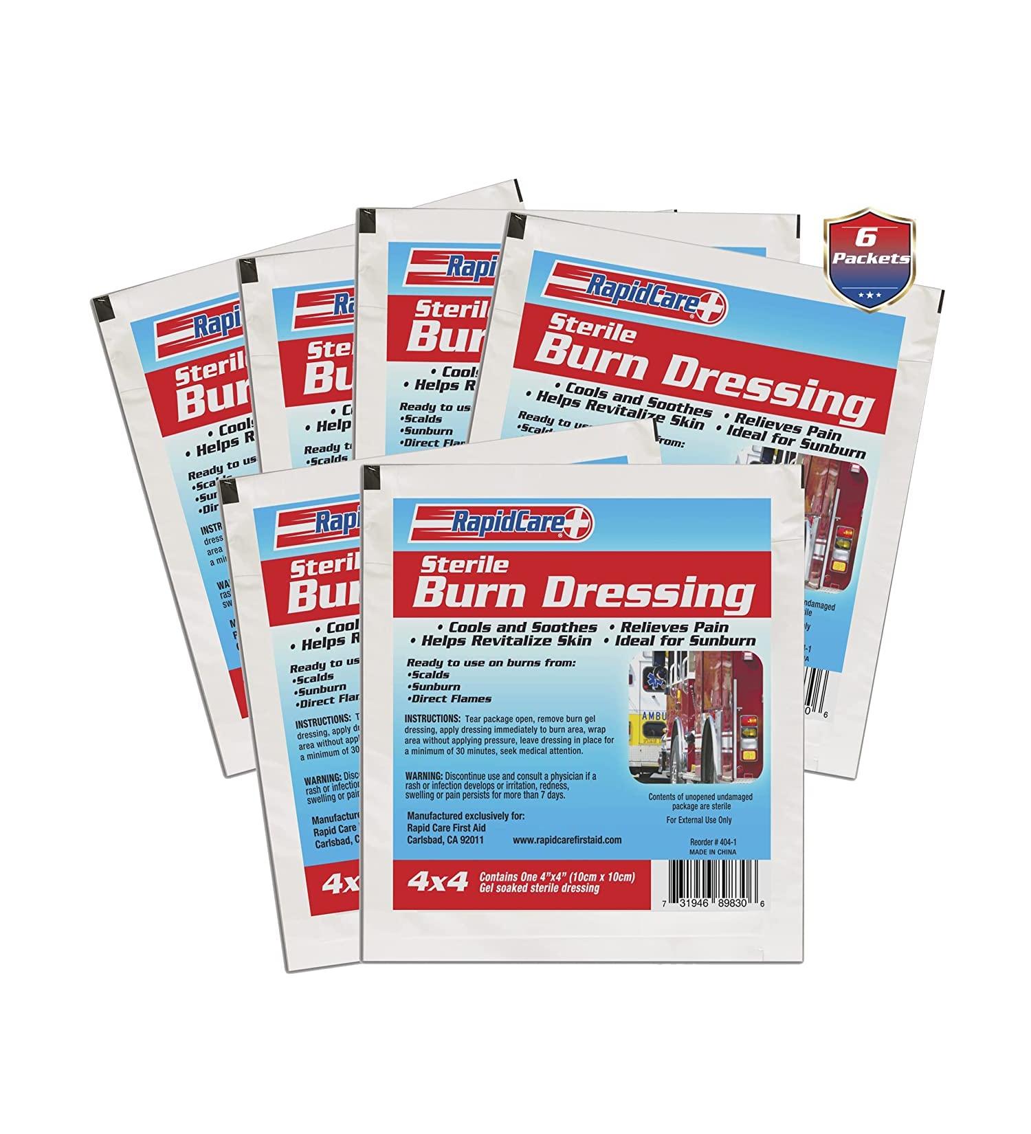 First Aid Burn Dressing - Hydrogel Pads for Soothing Burns & Wounds Aloe Vera 4x4 Pack of 6 International Shipping Available - Buy Online on GoSupps.com