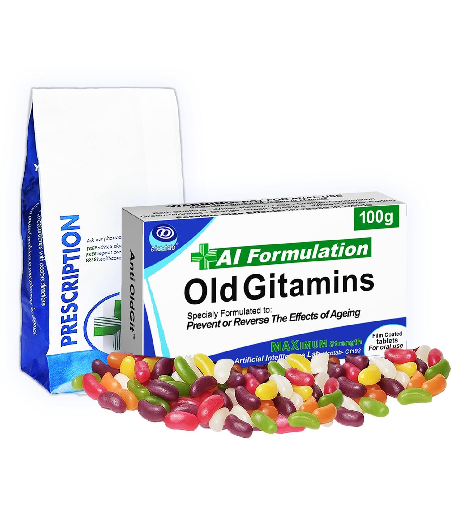 Funny Rude Joke Tablets Pill Box Prank Includes Jelly Beans Sweets Unusual Gift for Men Father's Day Him Her April Fools Day Easter Birthday Gifts for Women Presents for Dad Boyfriend Old Gitamins - Buy Online on GoSupps.com