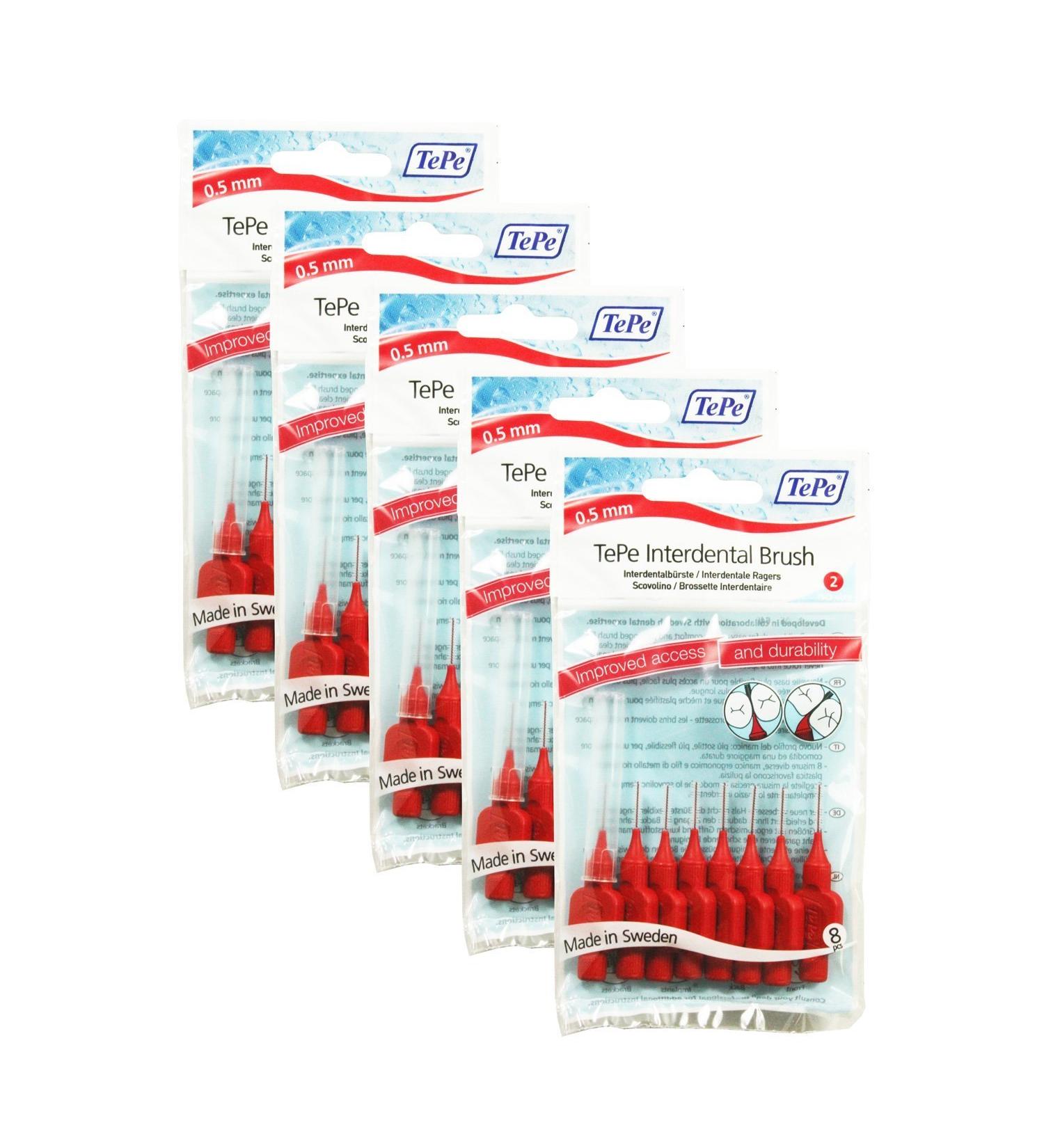 TePe Interdental Brushes Green 40 pcs. (8 x 40 pcs.) 0.50mm Rouge