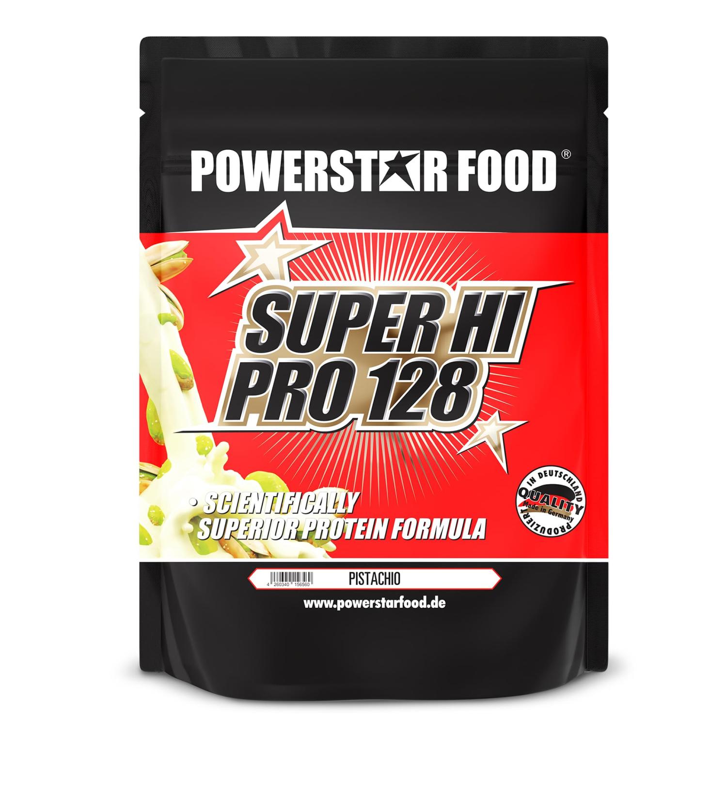 Powerstar Super Hi Pro 128 - 1kg Multi-Component Protein Powder | 80% Protein | Pistachio Flavor | Muscle Building & Weight Loss Shake - Buy Online on GoSupps.com