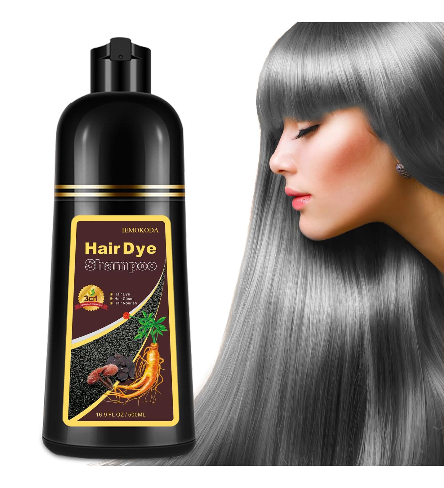 Silver Gray Hair Dye Shampoo 3 in 1 | Root Touch-Up & Grey Coverage for All Hair Types | Lasts Up to 3 Weeks | Natural Plant-Based Formula - Buy Online on GoSupps.com