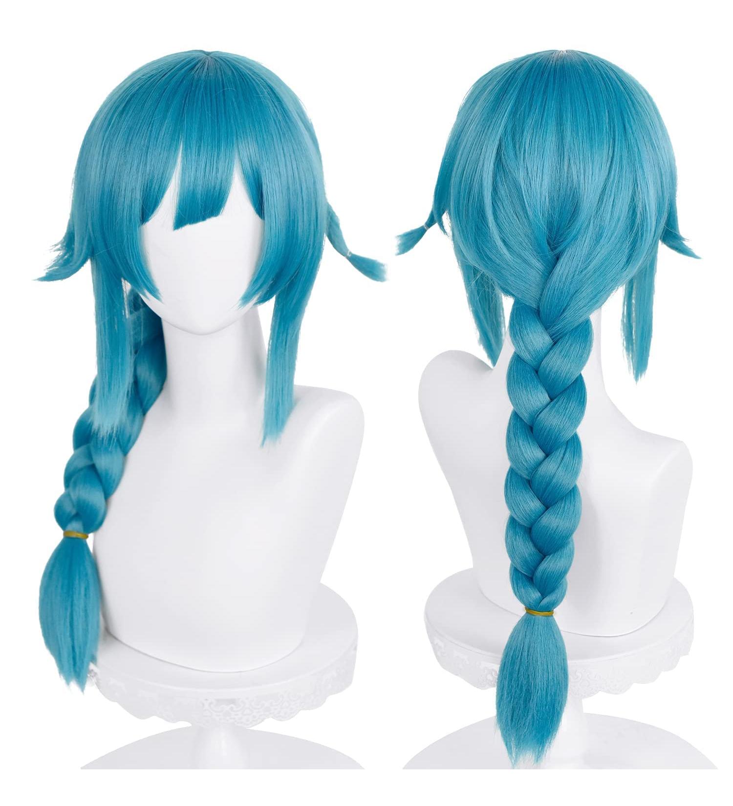 Jinx Cosplay Blue Wig - Long Pre-Braided Synthetic Hair Wig for Women | Perfect Anime Costume Accessory - Buy Online on GoSupps.com