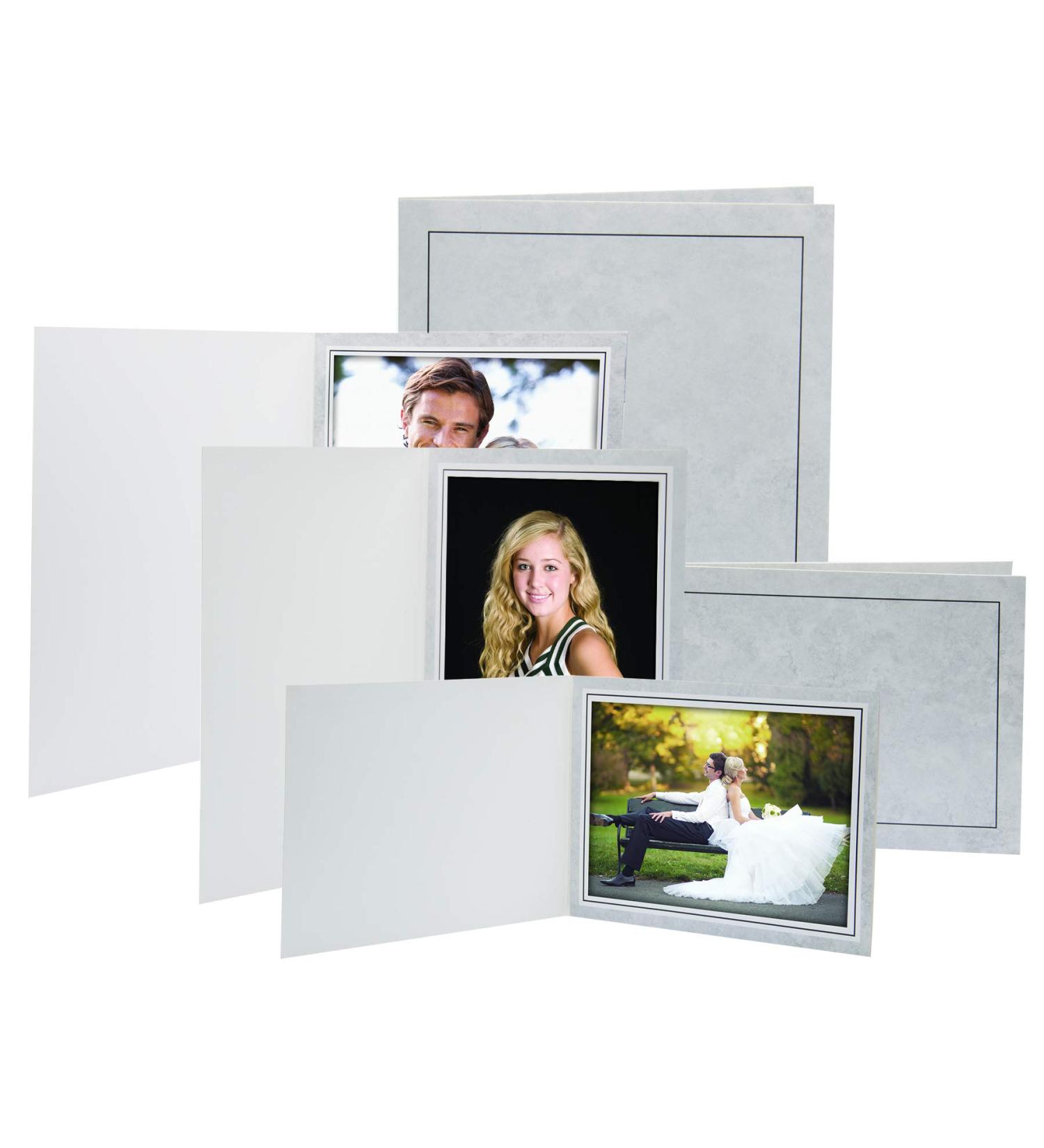 Neil Enterprises Inc. 5x7 Grey Photo Folder 100 Pack - Traditional Design | 5x7 Size - Buy Online on GoSupps.com