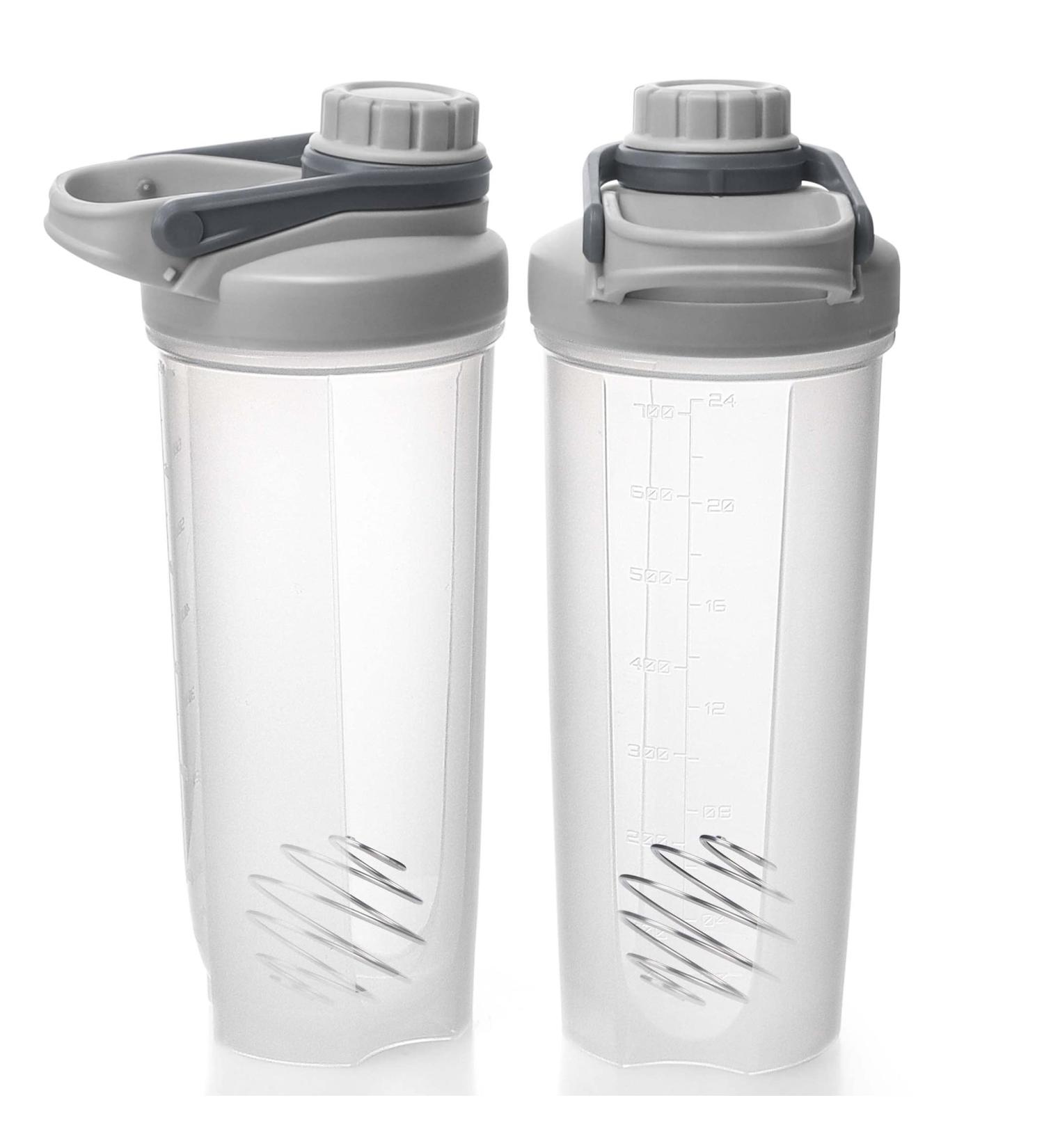 EYMPEU 2 Pack 24oz Shaker Bottles - Leakproof, BPA-free, Dishwasher Safe - Clear Blender Cups for Protein Mixes - Buy Online on GoSupps.com