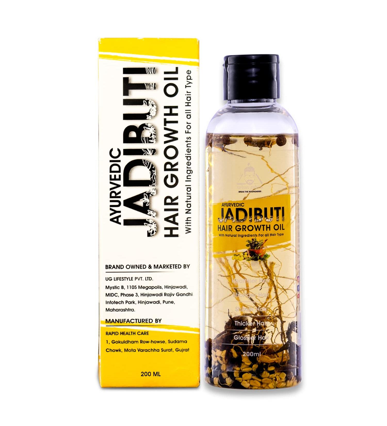 Urbangabru Ayurvedic Jadibuti Hair Growth Oil - 7 Fl Oz | Herbal Scalp Treatment for Hair Loss, Balding & Thinning | Hair Conditioning Oil - Buy Online on GoSupps.com