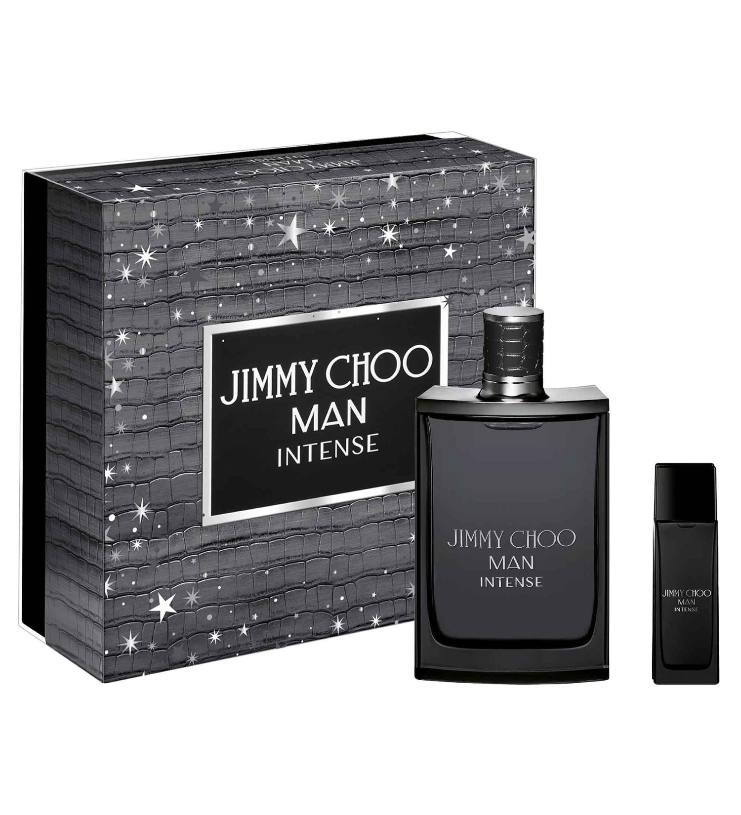 Jimmy Choo Man Intense Eau de Toilette Jumbo 2 Piece Set - 6.7 fl. oz. Spray 0.5 fl. oz. Travel Spray - Long Lasting Fragrance with notes of Lavender Black Pepper & Tonka Beans - Musky & Warm