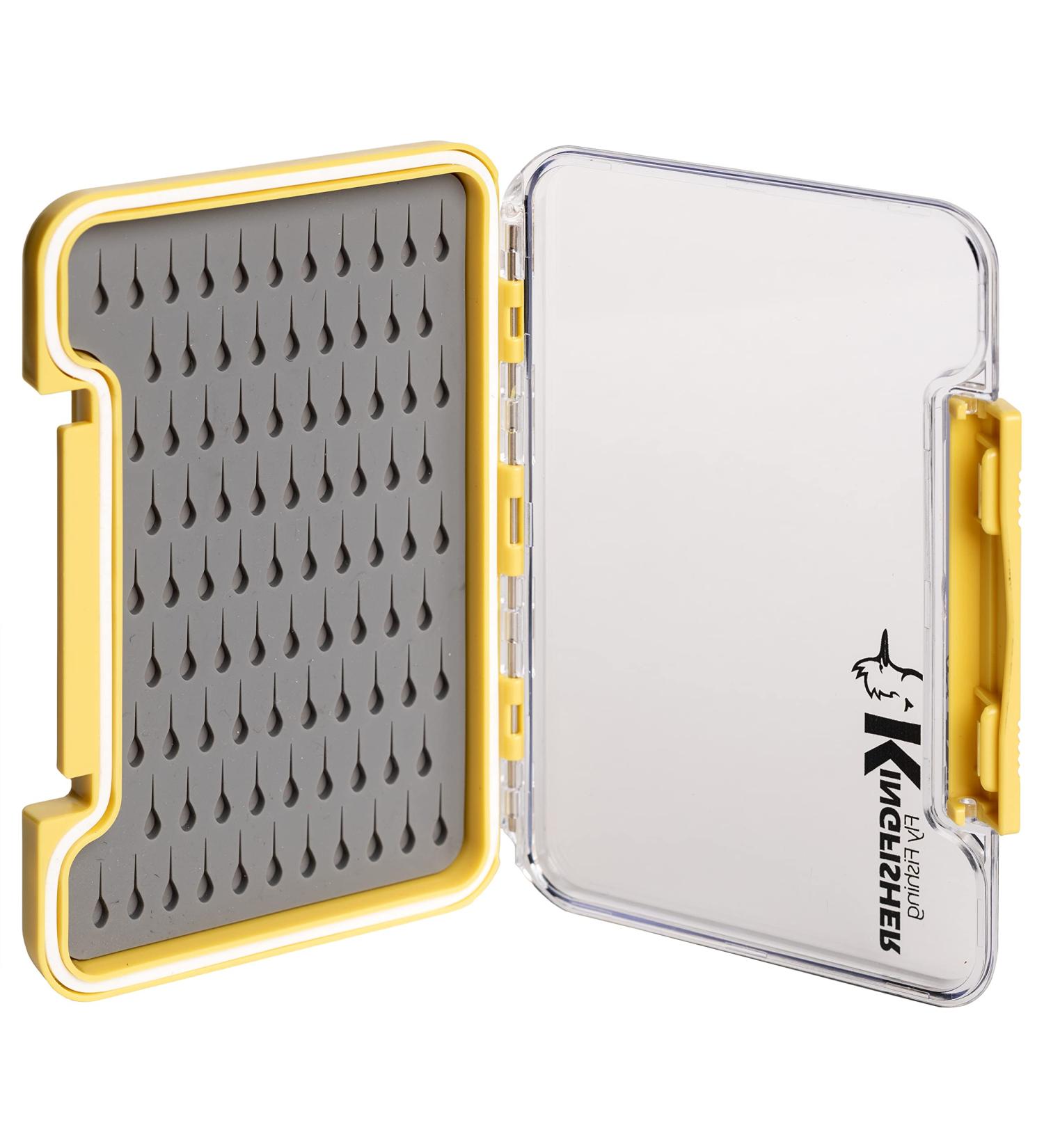 Kingfisher Slim Waterproof Fly Box Teardrop Silicone Insert Medium - 5.39 x 3.74 x 0.63 inches - Buy Online on GoSupps.com