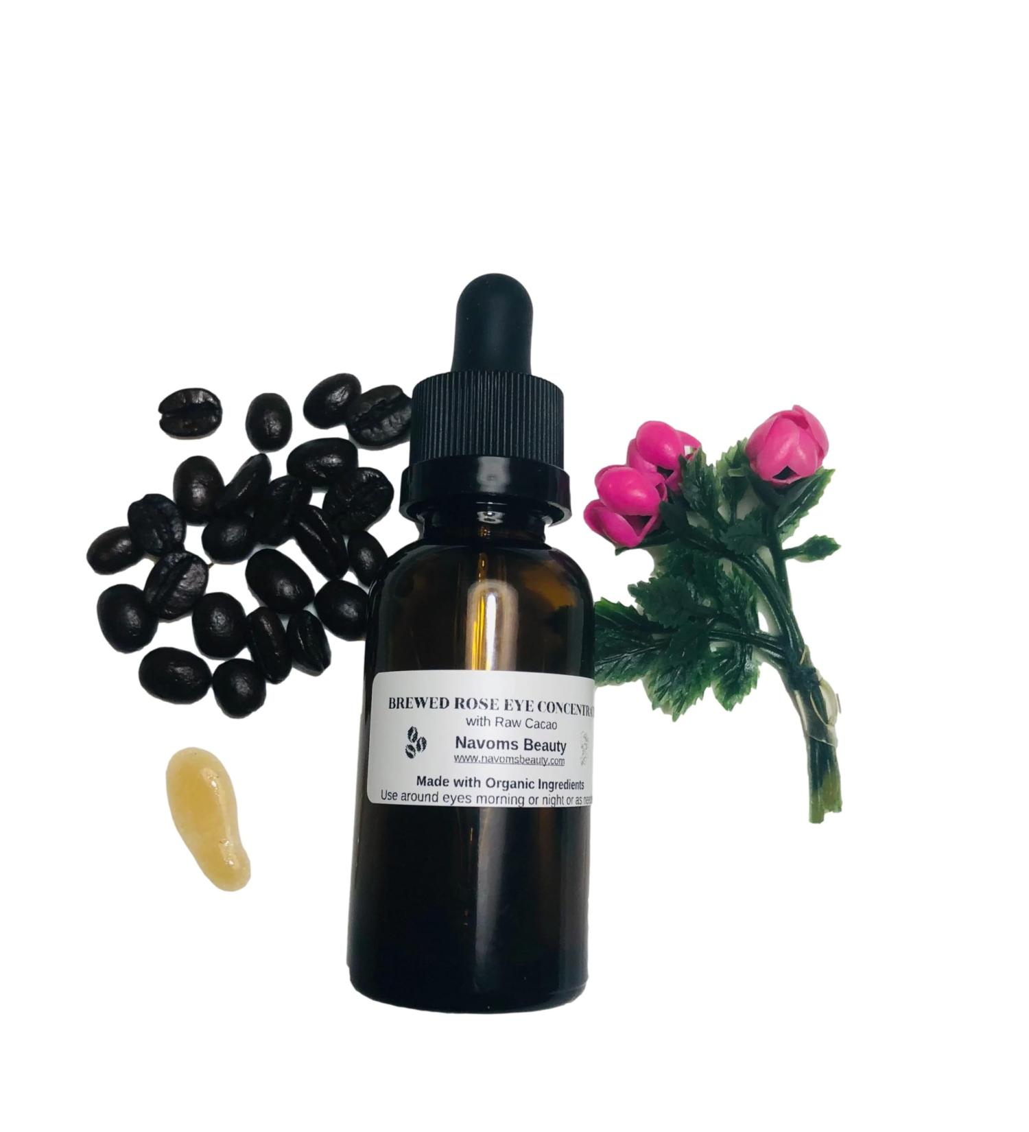 Navoms Beauty Organic Brewed Rose Eye Creme | Light Eye Creme with Cacao & Coffee | Vegan | 1 oz | - Buy Online on GoSupps.com