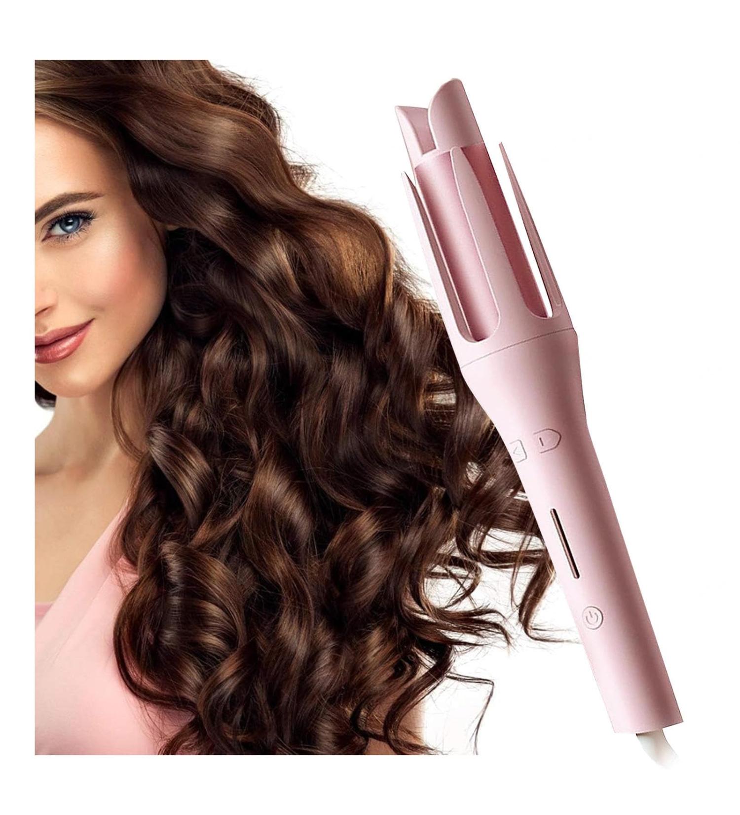 Curling Iron Automatic Hair Curler 1 Inch Curling Iron Automatic with 4 Temperatures Anti-Scald and Anti-Tangle Curling Iorn Pink - Buy Online on GoSupps.com