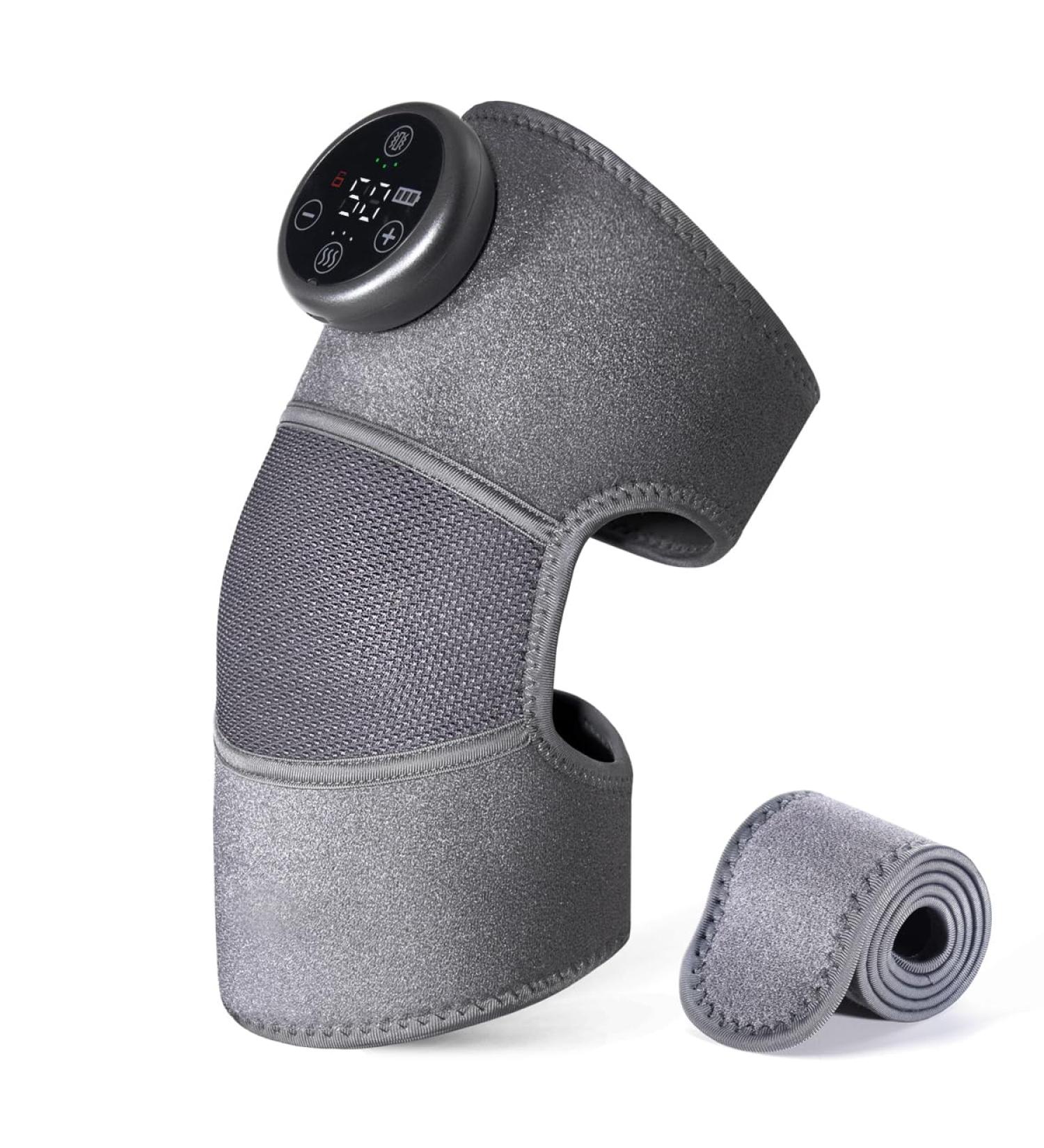 Heated Knee Pad for Pain Relief | Adjustable Heat & Vibration Massage Brace - International Shipping Available - Buy Online on GoSupps.com
