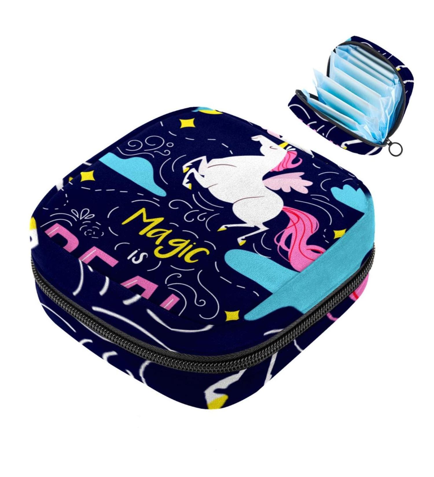 Buy Unicorn Storage Bags for Women | Portable Menstrual Pad Holders Bandage & Tampon Organizers - Perfect for School & Office - Buy Online on GoSupps.com