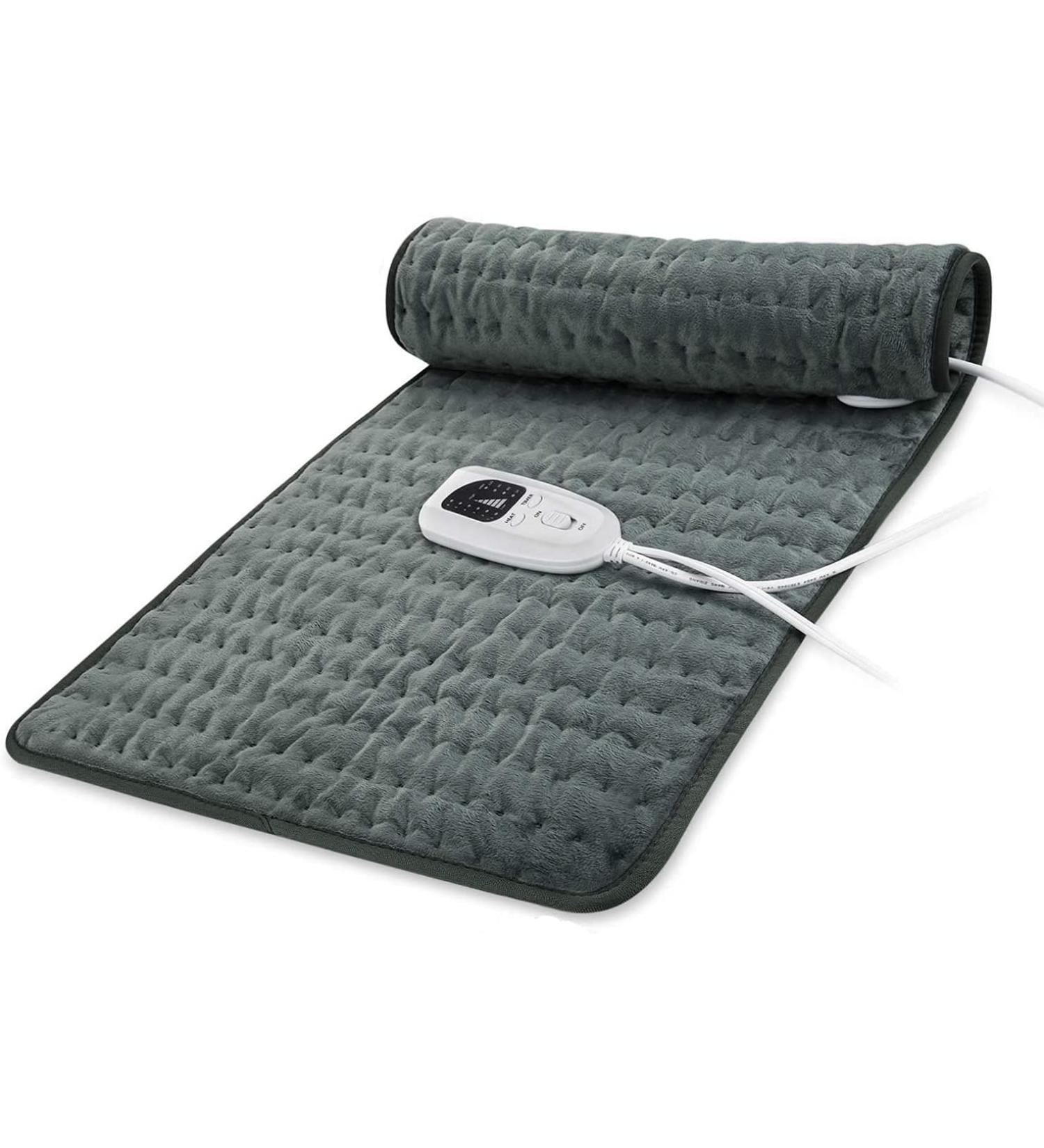 Heating Cushion 30x60cm | Electric Heat Pillow for Neck & Shoulder | 6 Temperature Levels | Moist & Dry Heat | Dark Gray | International Shipping - Buy Online on GoSupps.com