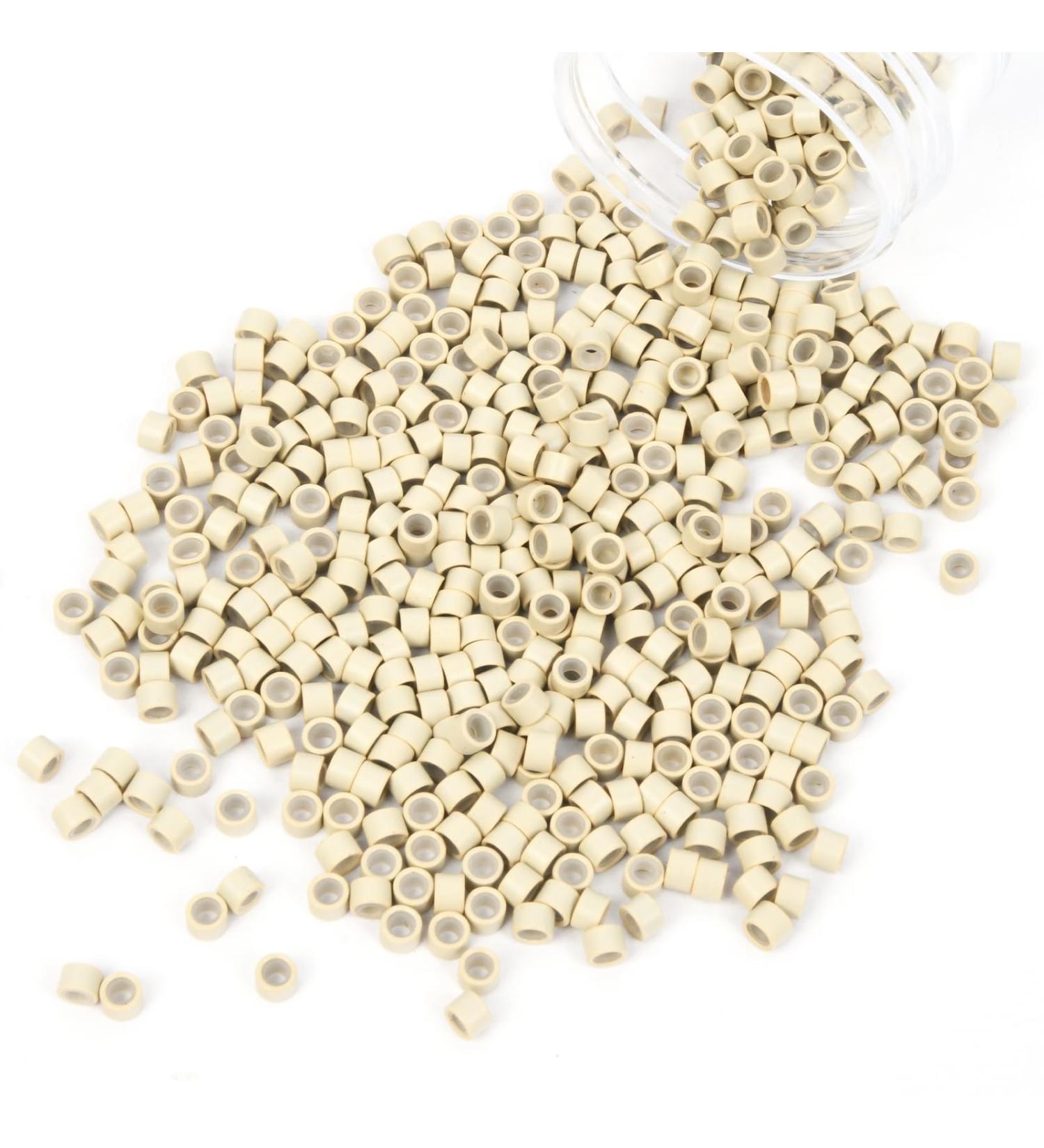 Vlasy 600 Pcs Silicone Micro Rings for I Tip Hair Extensions 5mm Micro Nano Beads Micro Links Hair Beads (Blonde) Micro-5mm-600Pcs Blonde - Buy Online on GoSupps.com