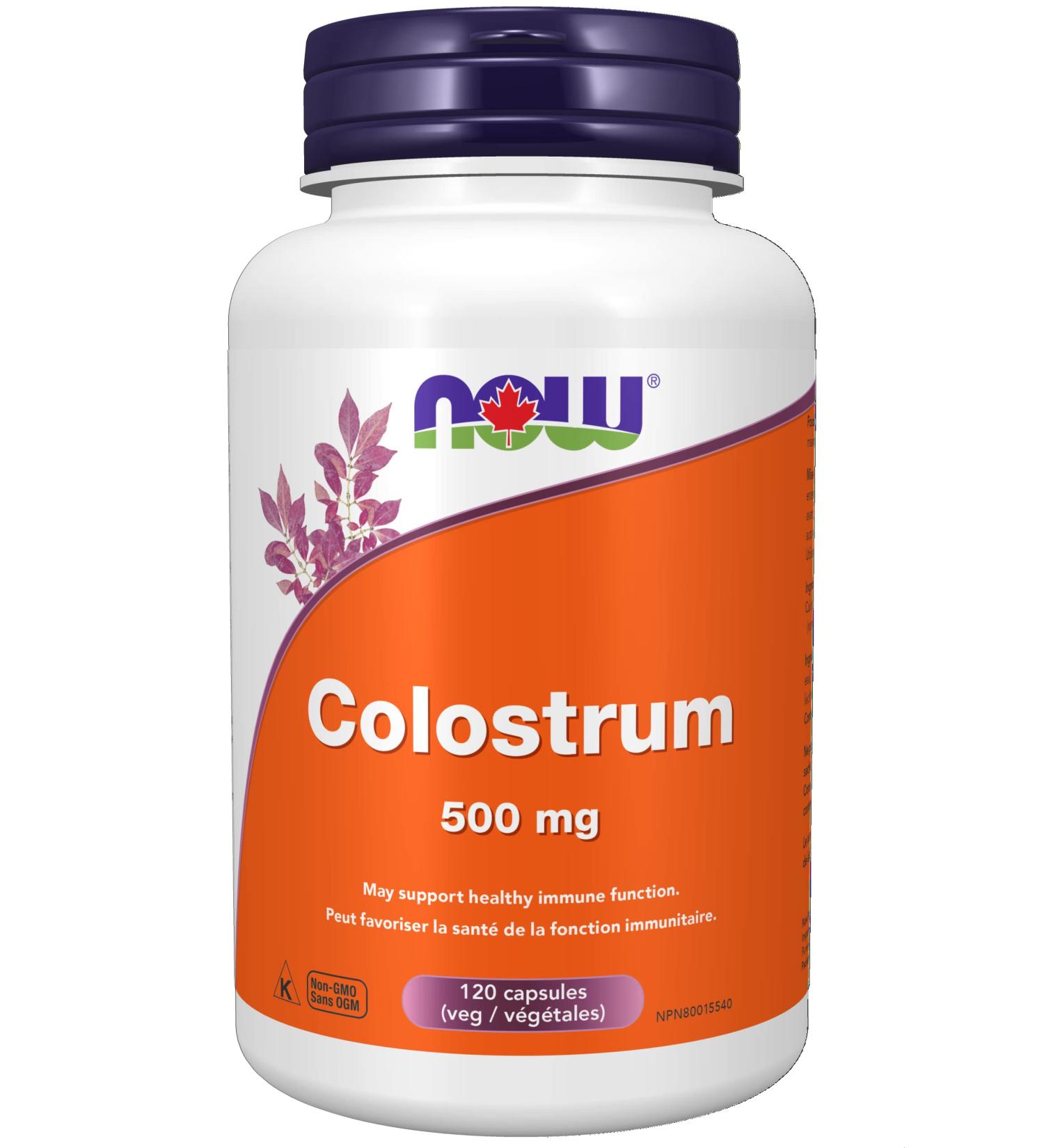 NOW - Colostrum 500mg 25% IgG 120 Vegetarian Capsules - Buy Online on GoSupps.com