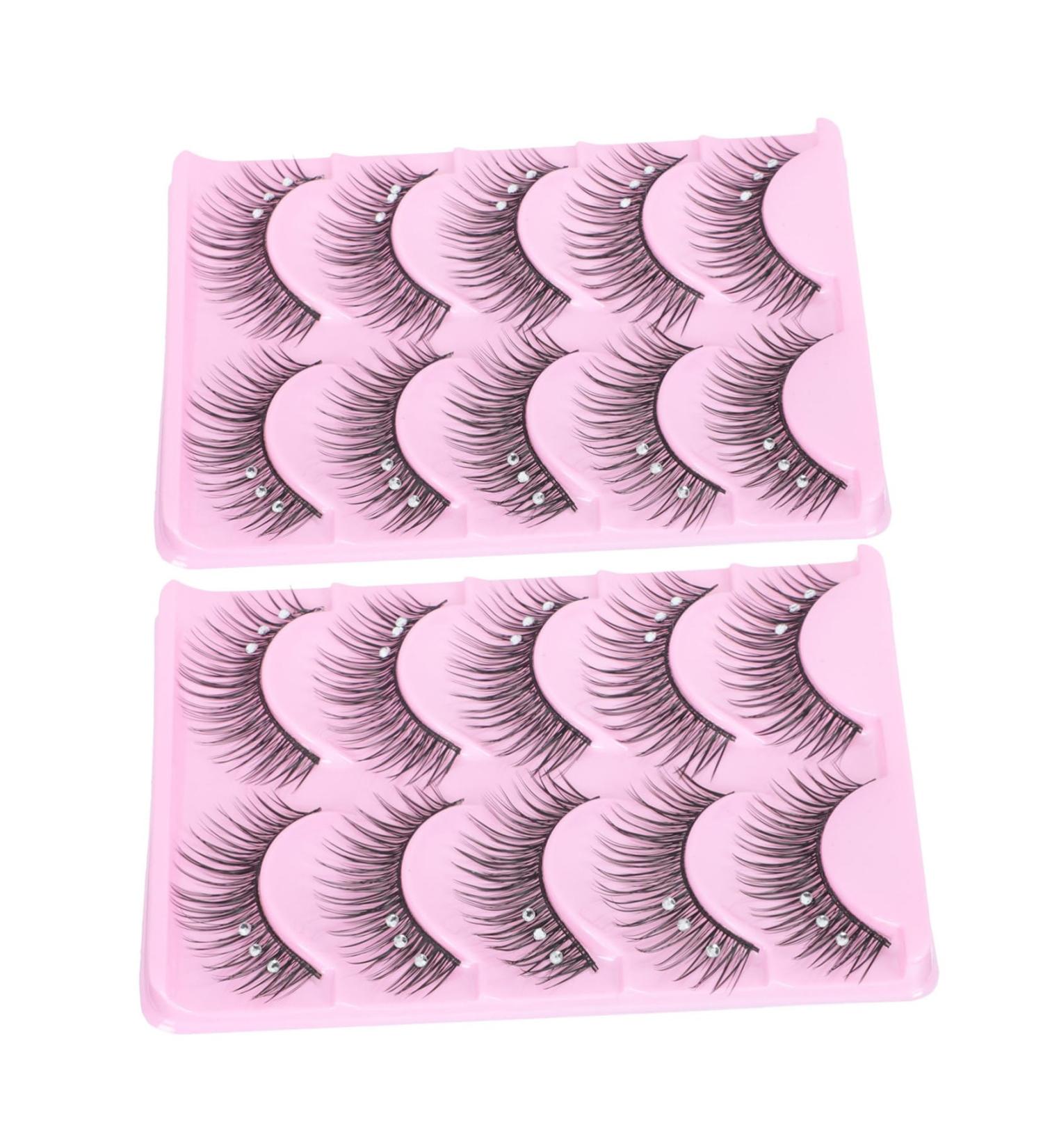 minkissy 10 Pairs Fake Eyelashes False Eyelash Stick on Eyelashes Artificial Eyelashes Reusable Eyelashes Eye Lashes Korean Decor Dense Eyelashes 3d Artificial Fiber Girl Cosmetic - Buy Online on GoSupps.com