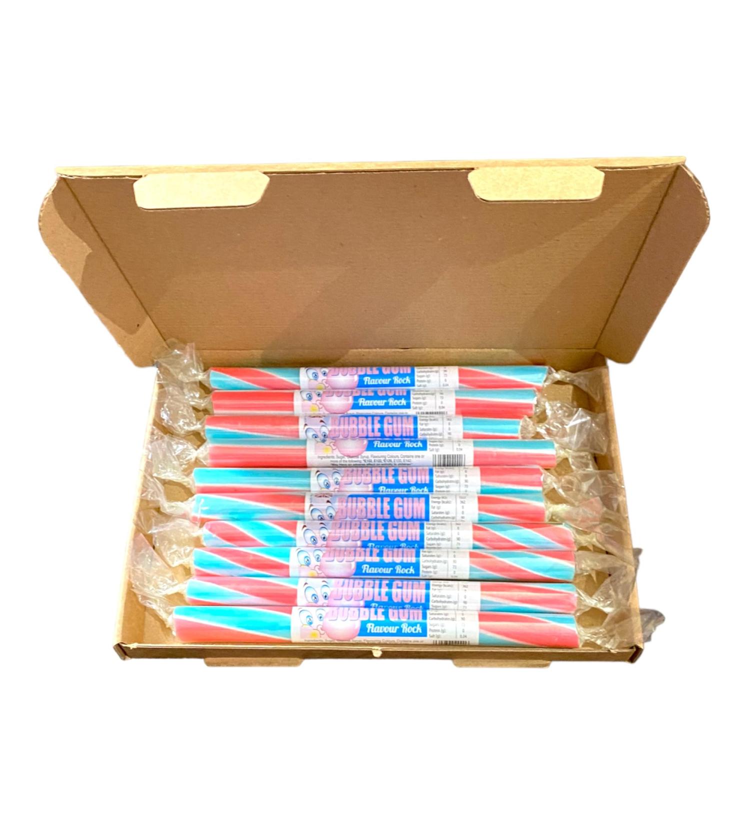 10 X Bubble Gum Gift Box Rock Sticks Handmade Traditional Rainbow Classic Sweets Retro Seaside Gift Wholesale Confectionery