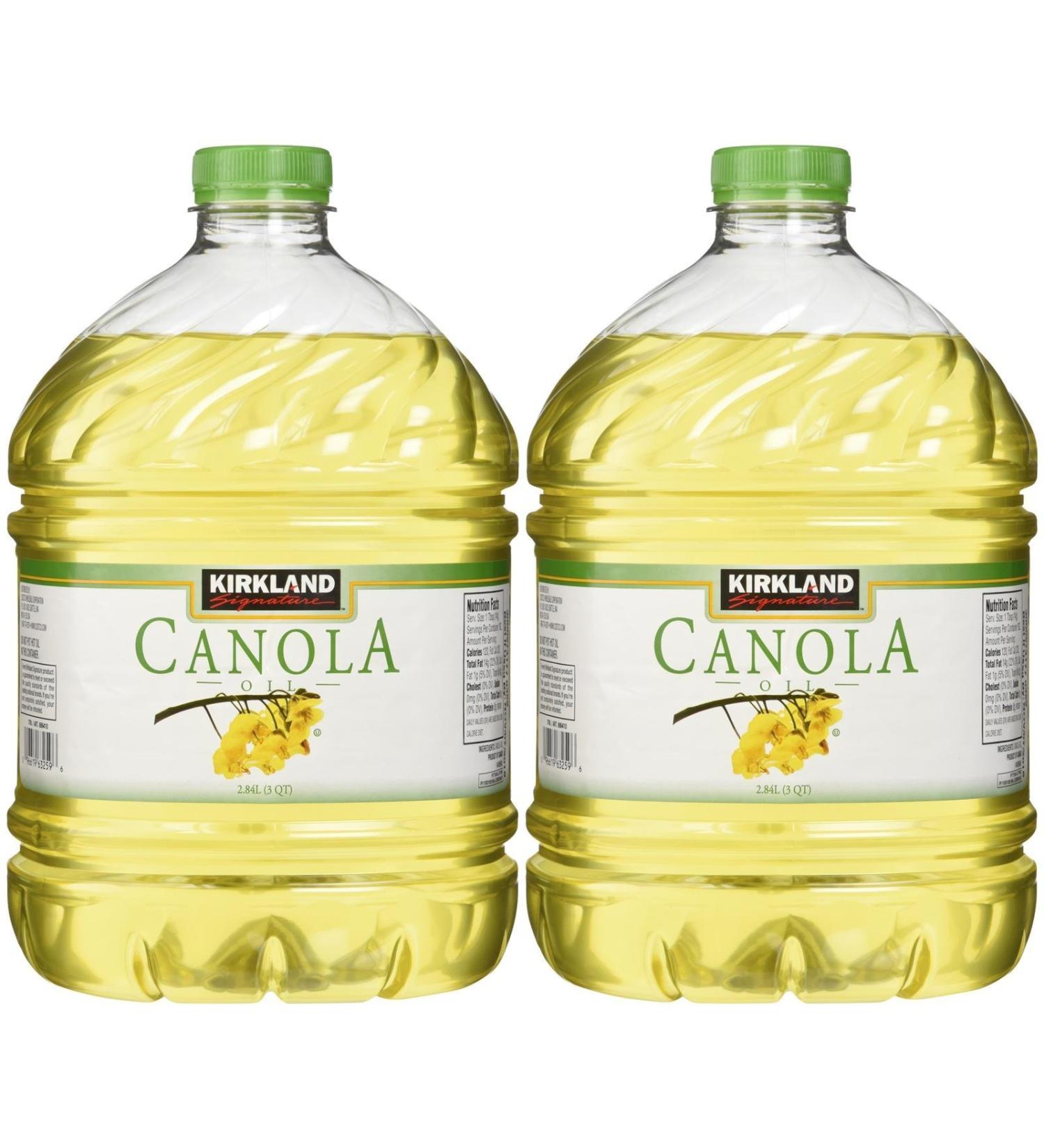 Kirkland Signature 100% Pure Canola Oil - 3 qt - 2 ct 96.03 Fl Oz (Pack of 2)