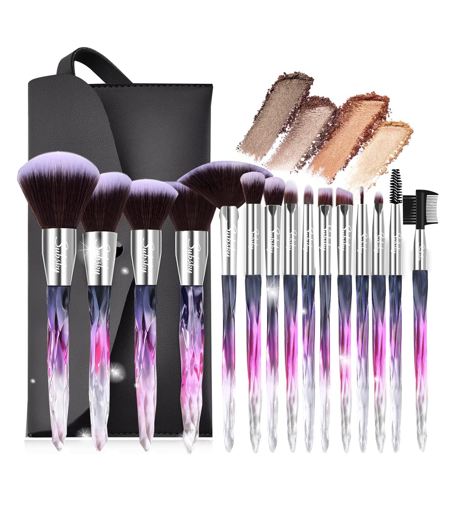 Professional 15-Piece Subsky Makeup Brush Set - Diamond Synthetic Hair Face & Eyeshadow Brushes for Flawless Application | International Shipping Available - Buy Online on GoSupps.com
