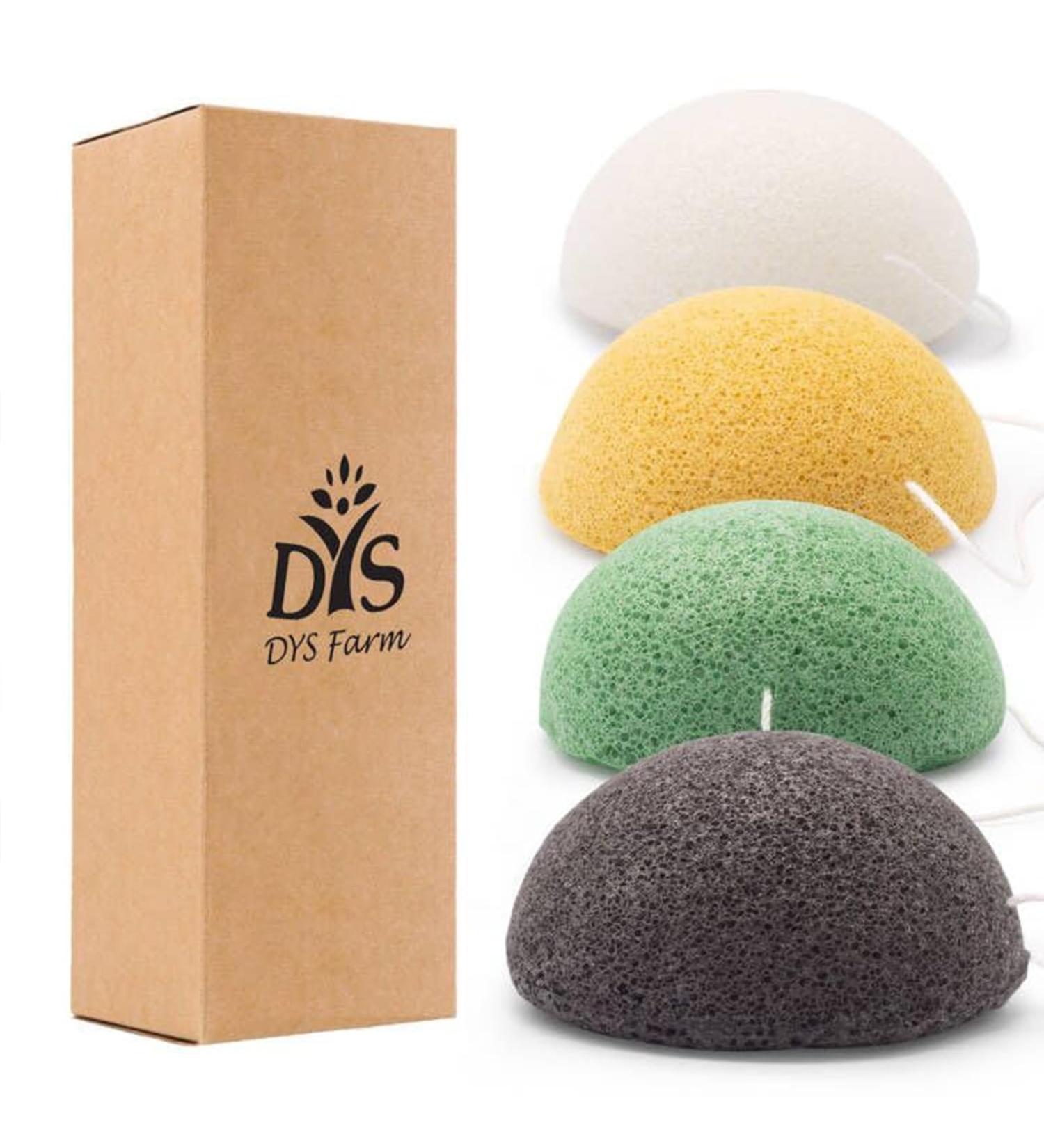Organic Konjac Sponge Set for Deep Cleansing and Exfoliation - 4 Count Pack for Skin Care - Shower Bath and SPA - 4 Colors - K4-1 - Buy Online on GoSupps.com