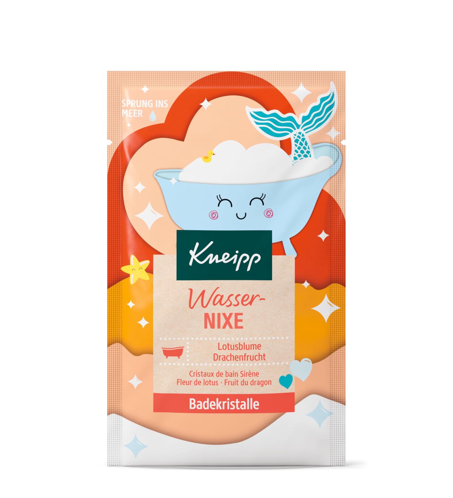 Kneipp Bathing Crystals Waternixe - Natural Lotus & Dragon Fruit Extracts for Coral-Colored Water & Floral Fragrance | 60g International Shipping Available - Buy Online on GoSupps.com