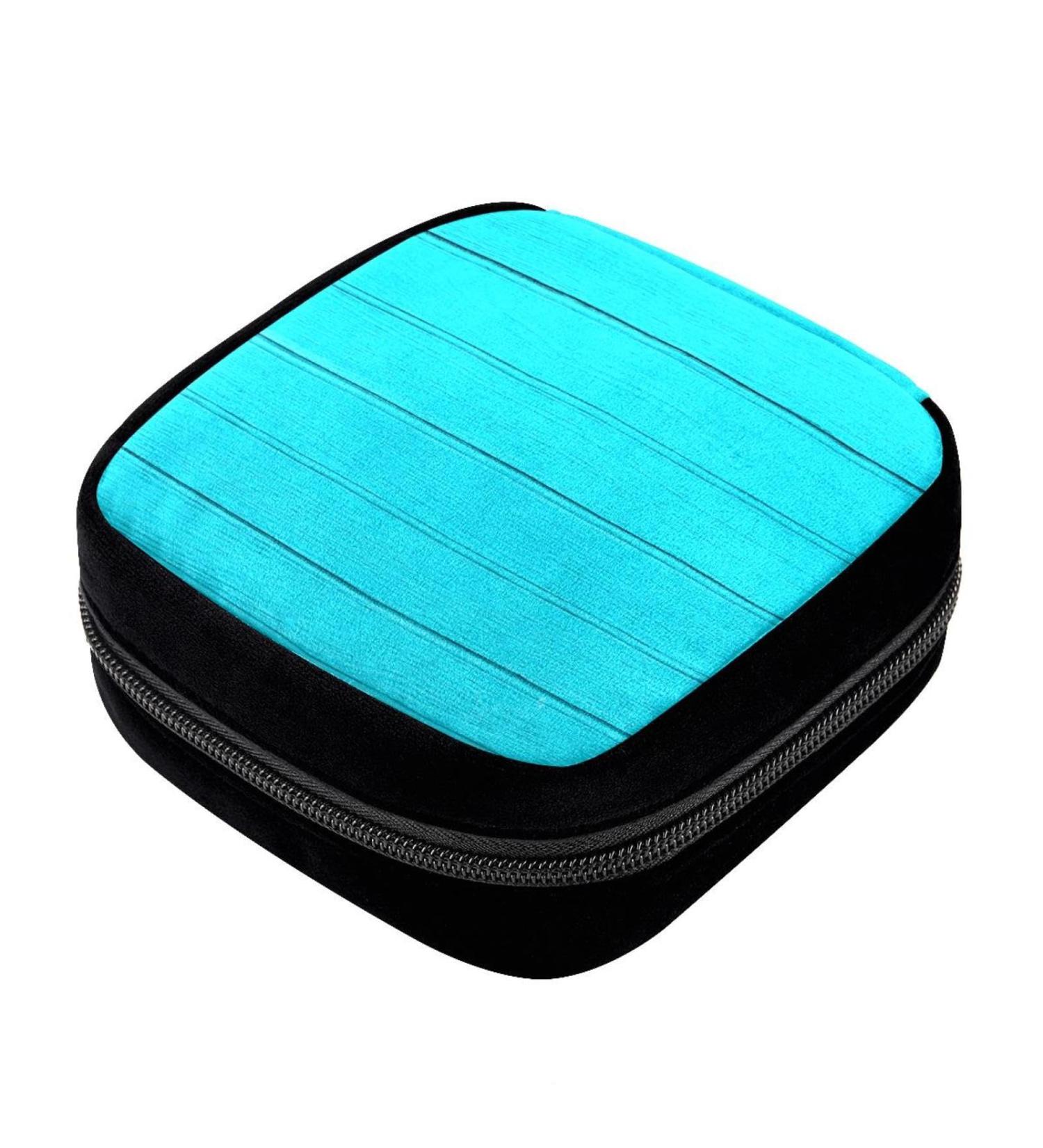 GIAPB Period Bag | Sanitary Napkin Storage & Makeup Pouch | Blue Wooden Background Color2096 - Buy Online on GoSupps.com