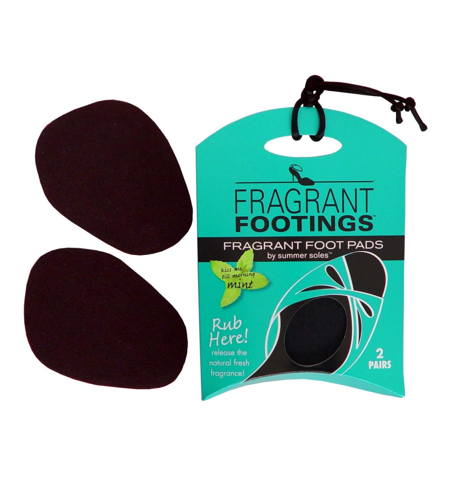 Summer Soles Fragrant Footings: Women's Insole for Sandals & Pumps | Reduce Moisture & Stop Sweaty Feet | 2 Pairs Ball of Foot Cushions - Black with Mint - Buy Online on GoSupps.com