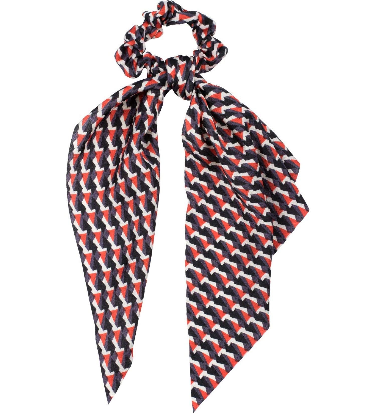 Stylbreaker Women s Elastic Hair Tie with Retro Pattern - Triangular Cloth Scrunchie in Red-Black-Gray - Braid Rubber Hair Band 04027015 - Buy Online on GoSupps.com