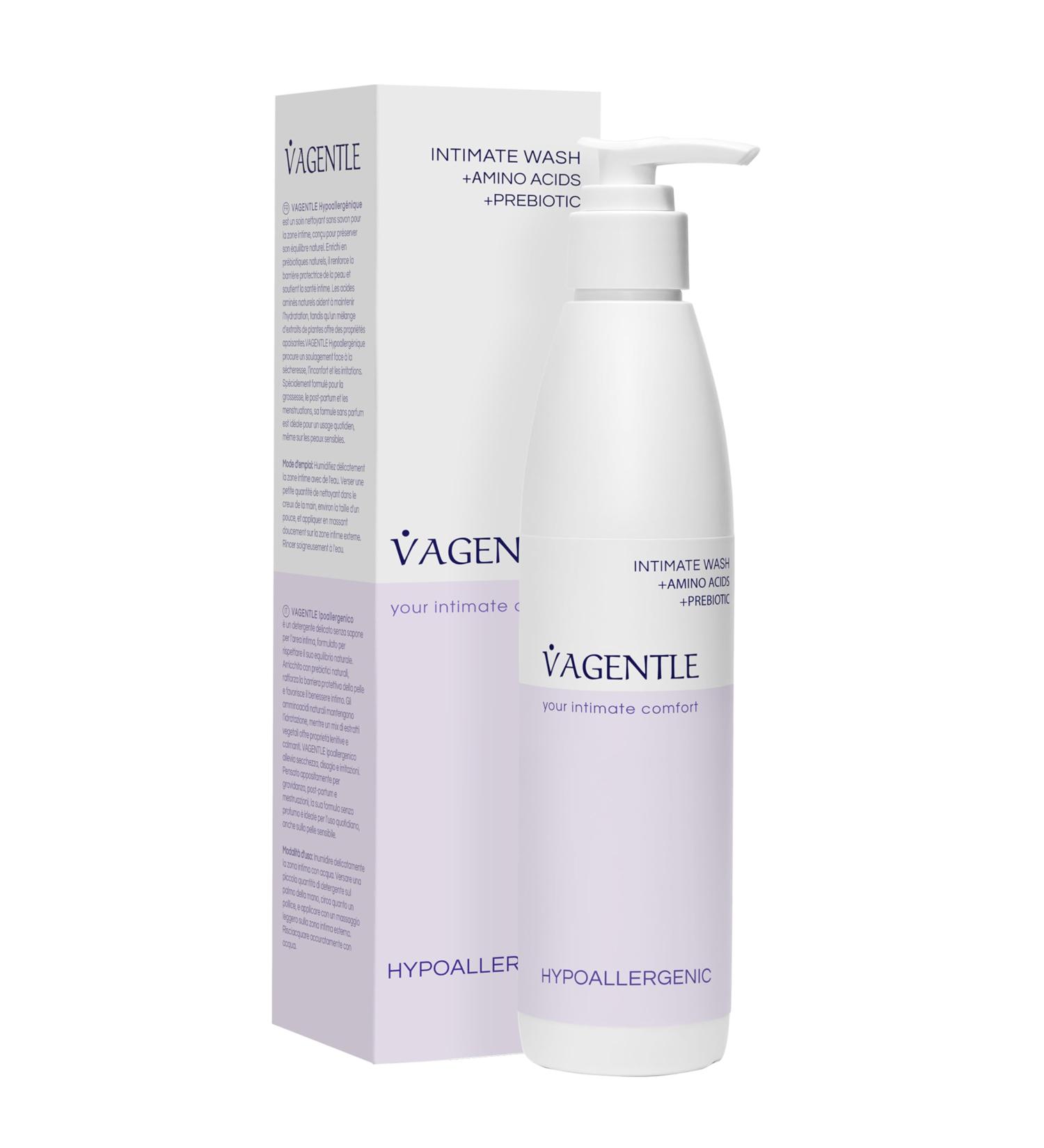  Vagentle Hypoallergenic Feminine Hygiene Intimate Wash pH-Balanced with Prebiotic & Amino Acids for Gentle Daily Cleansing Balance Protection & Sensitive Skin Care Vegan 250 ml - Buy Online on GoSupps.com