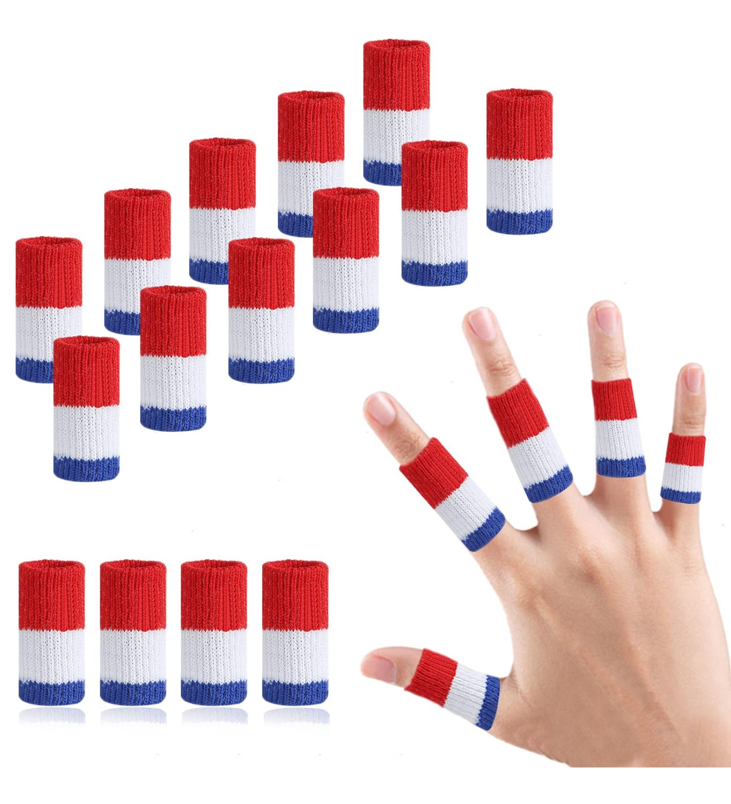 20-Piece Finger Protection Bandage Set | Stretchy Covers for Arthritis Injury & Sports | Red & White - Buy Online on GoSupps.com