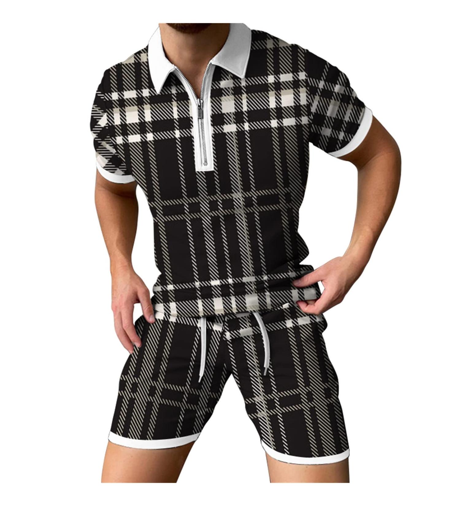 Men's Vintage Printed Summer Tracksuit Set - White, 3XL - Buy Online on GoSupps.com
