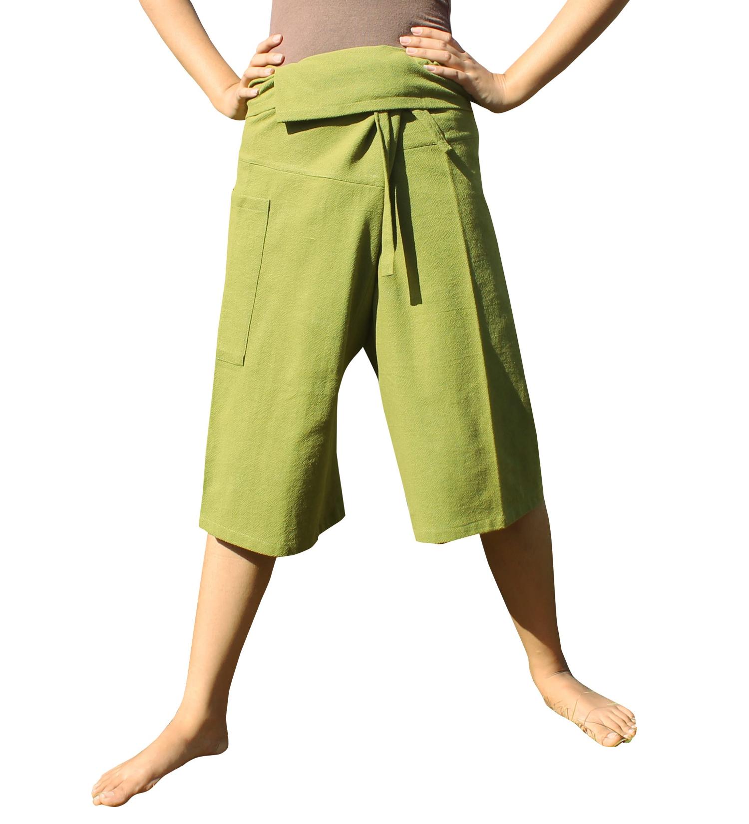 RaanPahMuang Unisex Thai Fisherman Pants | Loose Yoga Pirate Harem | 100% Cotton | XS-S | Acid Green - Buy Online on GoSupps.com
