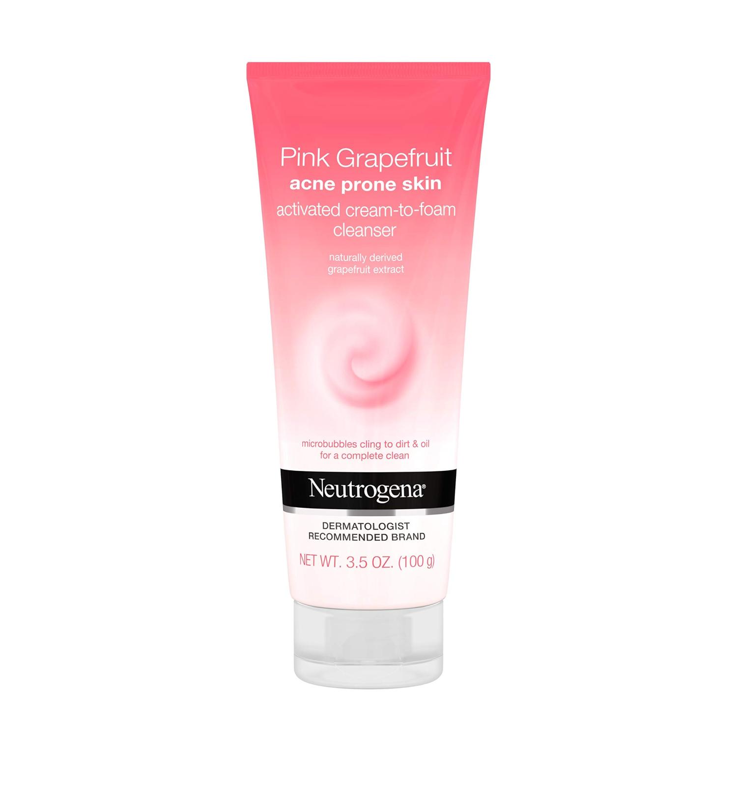 Neutrogena Pink Grapefruit Activated Cream-to-Foam Acne Facial Cleanser - 3.5 oz - Buy Online on GoSupps.com