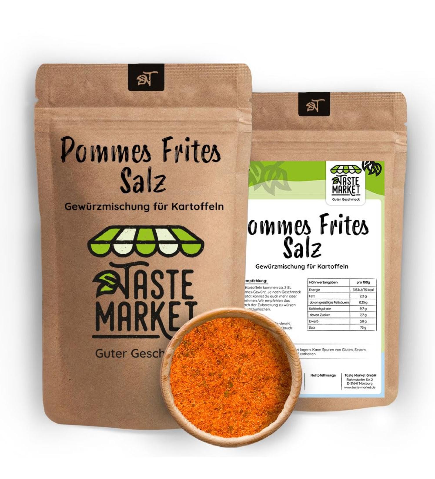  TASTE Guter Geschmack 200g French fry salt | Spicy French fry salt | Ideal for potatoes | Spicy French fry seasoning | Taste Market - Buy Online on GoSupps.com