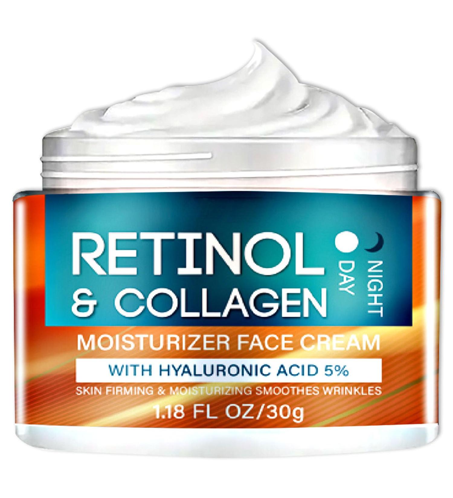 Retinol & Collagen Face Cream - Anti-Aging Moisturizer with Hyaluronic Acid for Men & Women | Reduces Wrinkles & Fine Lines - Buy Online on GoSupps.com