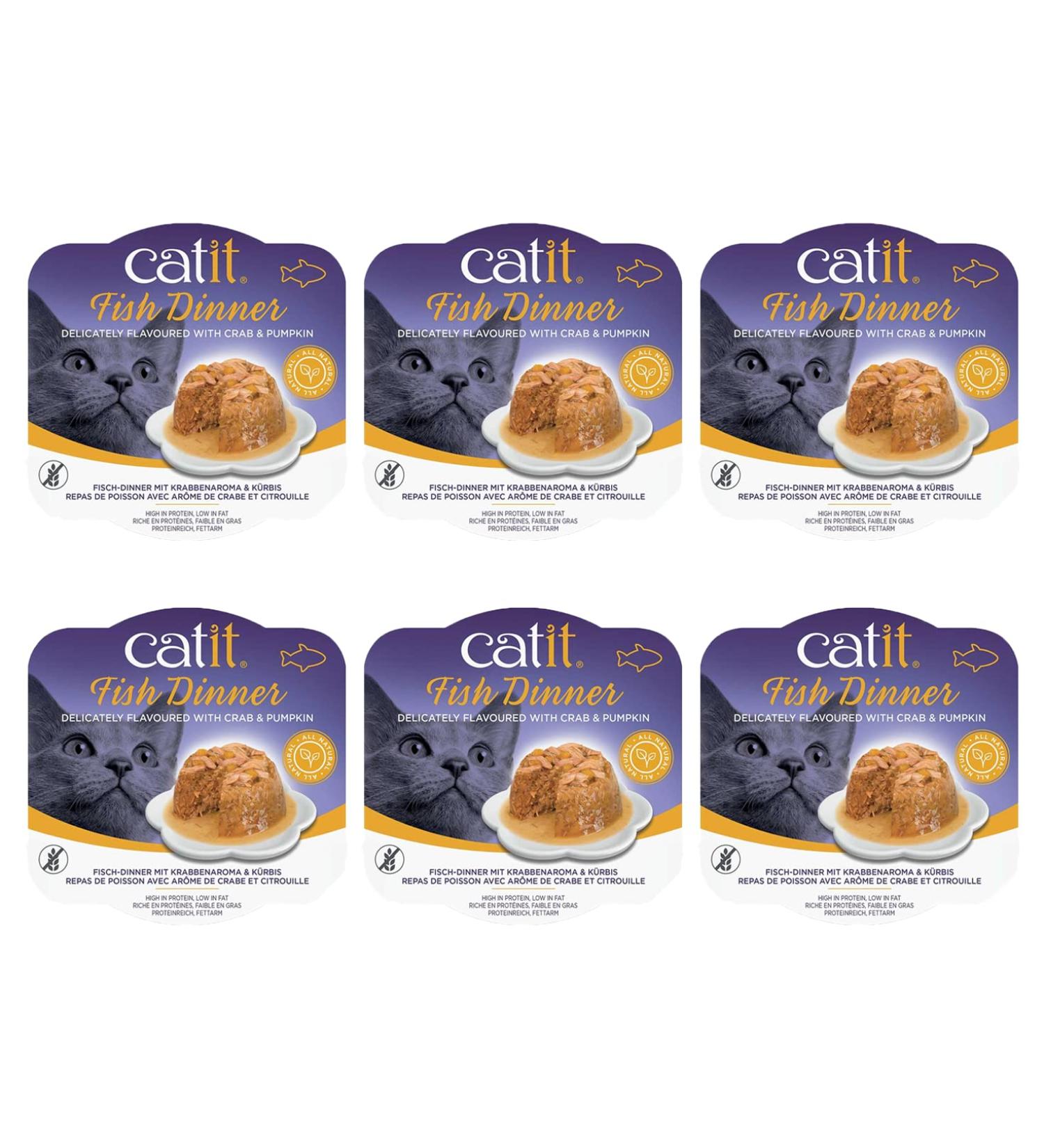 Catit Wet Cat Food Fish Dinner with Crab Flavour & Pumpkin 80 g Pack of 6 Cat Wet Food Wet Cat Food Pate Canned Cat Food Car Food Pate Nourriture Pour Chat - Buy Online on GoSupps.com