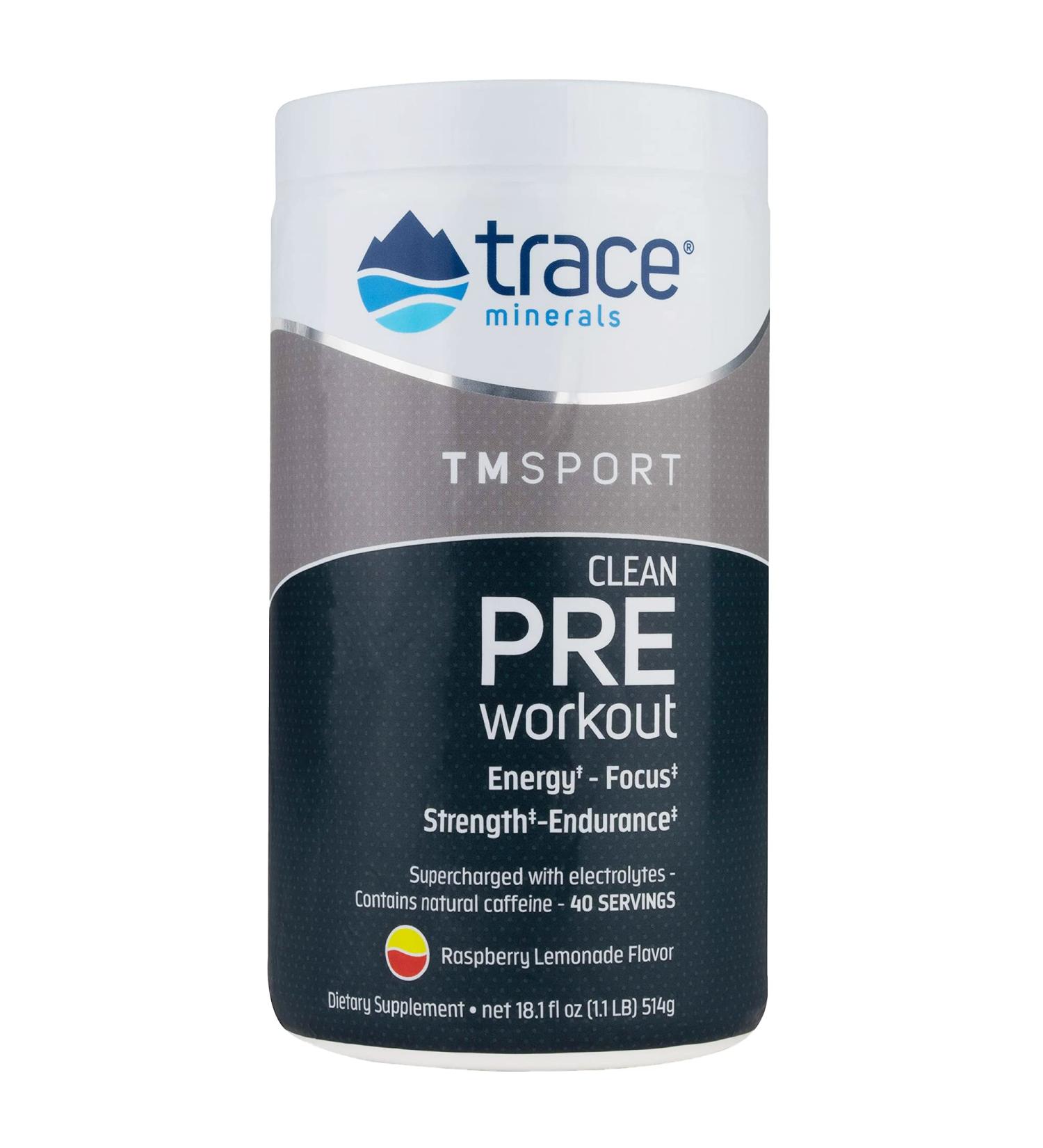 TMSPORT Series Pre Workout Supplement - Energy & Strength Booster - Raspberry Lemonade Flavor - 18.1oz | Trace Minerals - Buy Online on GoSupps.com