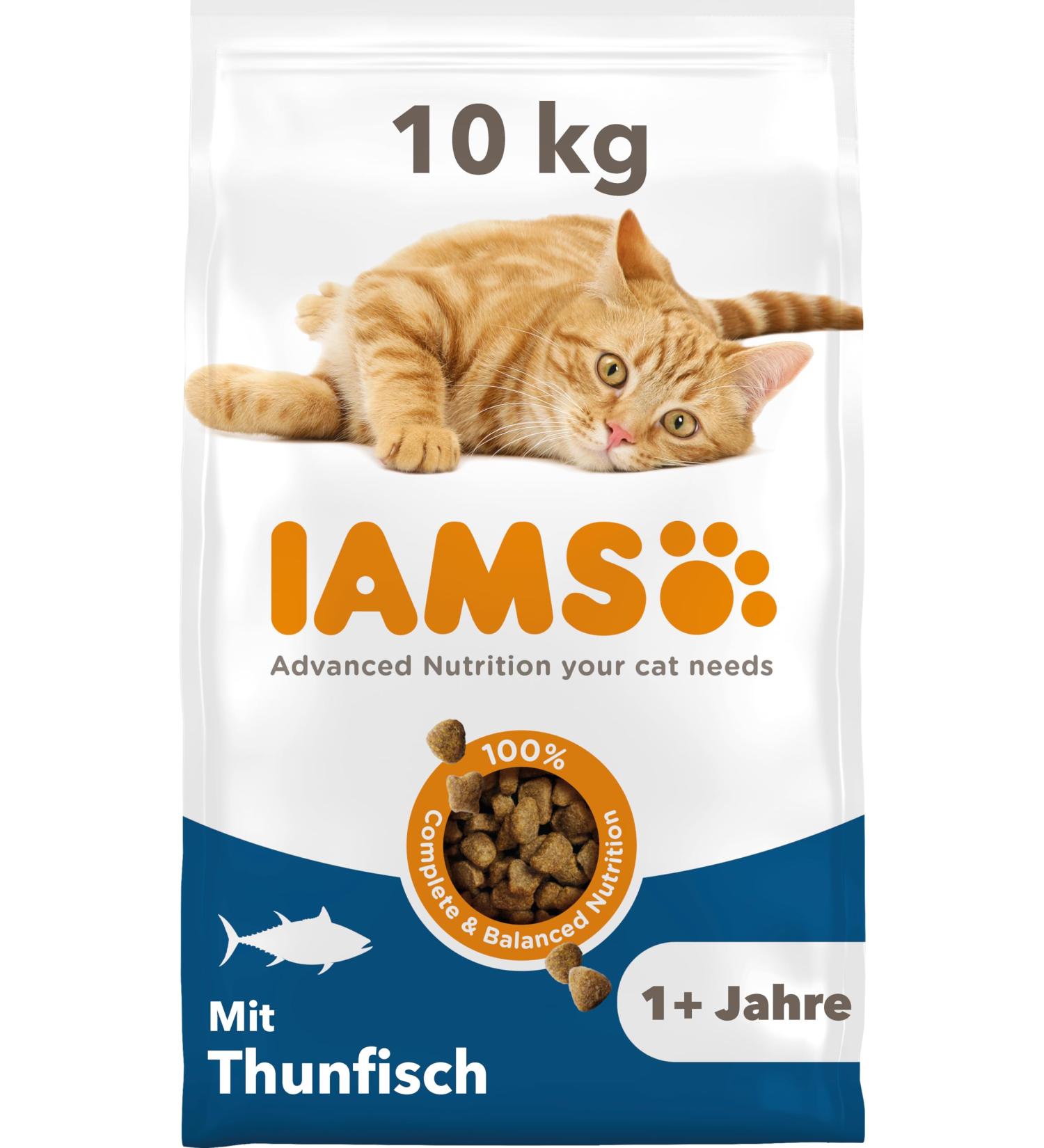 IAMS Dry Cat Food with Tuna - Nutrient-Rich Formula for Cats Aged 1-6 10 kg Pack - Buy Online on GoSupps.com