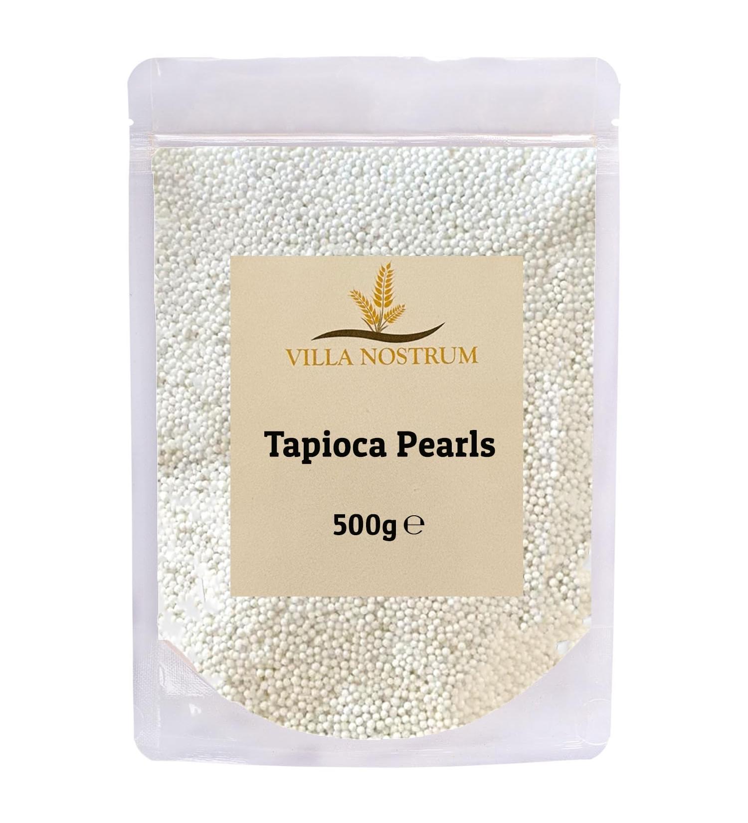 Tapioca Pearls 500g by Villa Nostrum - Perfect for Bubble Tea & Desserts - Fast-Cooking Boba Milk Tea Pearls - Buy Online on GoSupps.com