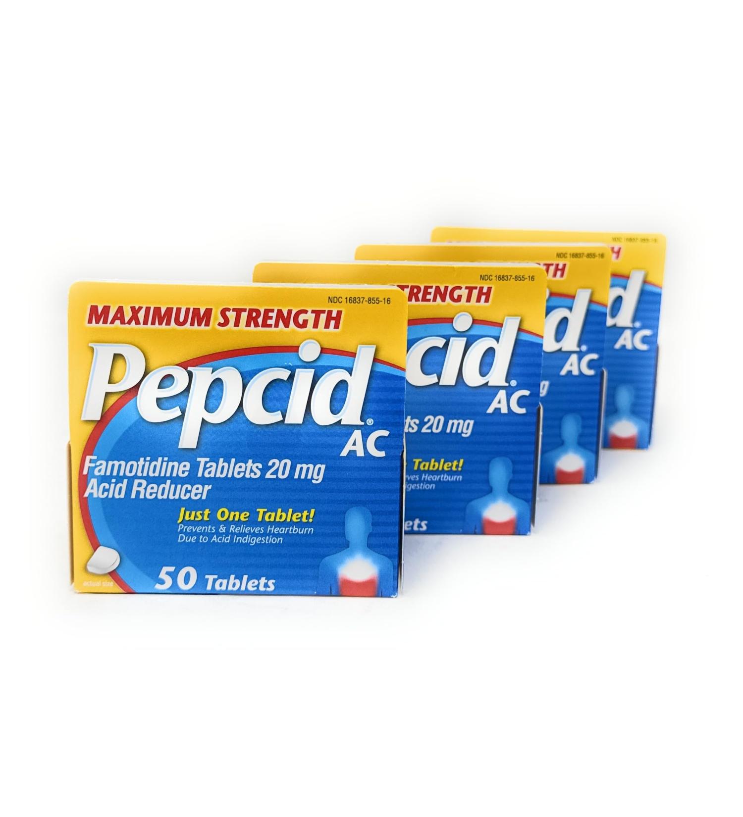 Pepcid AC Tablets Maximum Strength - 50 ct Pack of 4 - Buy Online on GoSupps.com