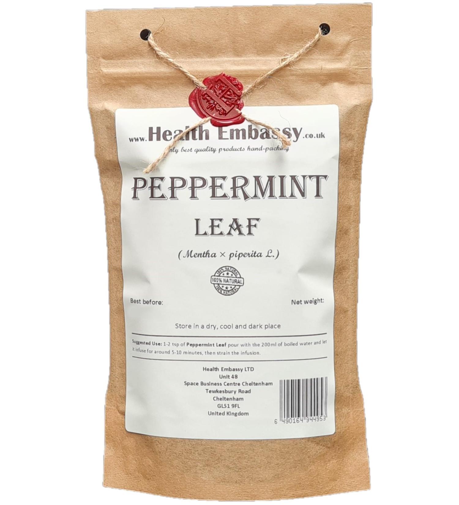 Health Embassy Peppermint Leaf Tea | Mentha piperita L | Feuille de Menthe Poivr e Tisane | Loose Herbal Tea (50g) - Buy Online on GoSupps.com