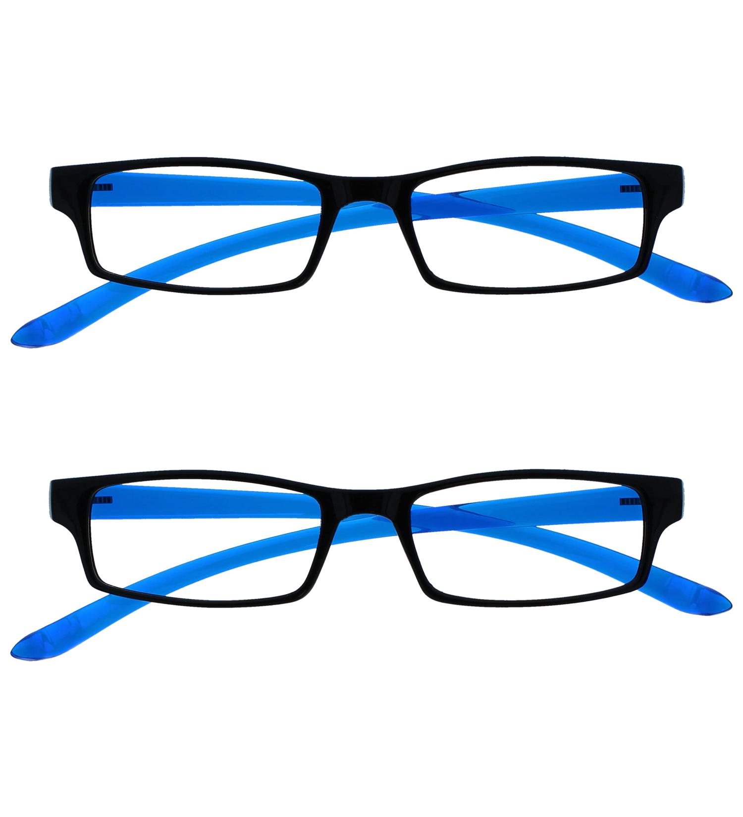 Buy UV Reader Black Bright Blue Neck Reading Glasses - 2 Pack for Women & Men | +2.00 Diopters | UVR2PK020 - International Shipping Available - Buy Online on GoSupps.com