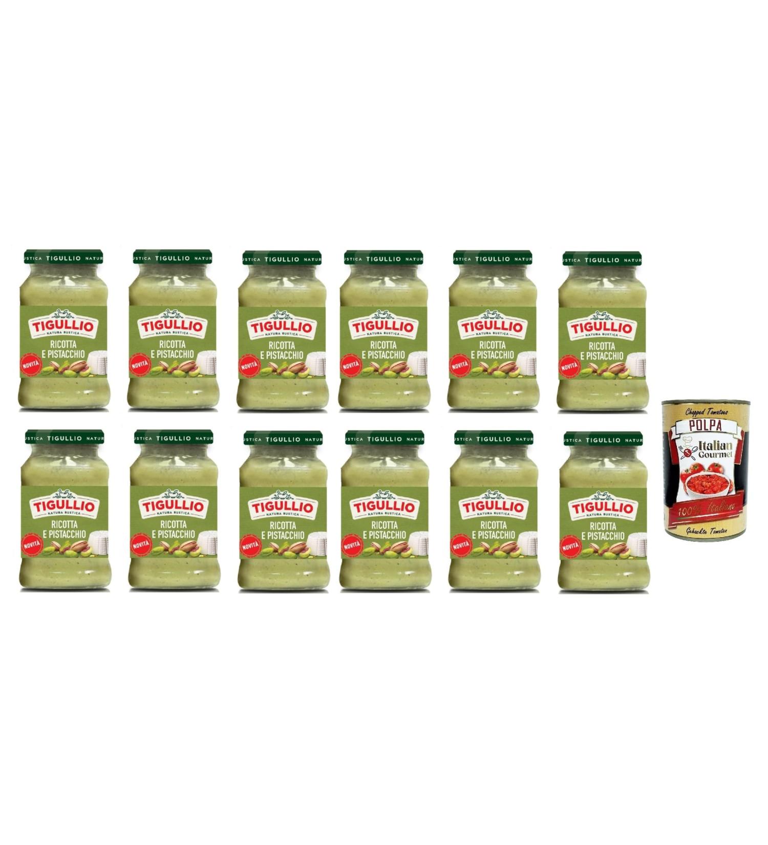  Italian Gourmet E.R. Lot de 12 sauces Star Tigullio GranPesto Ricotta e pistacchio pesto avec ricotta et pistaches 185 g sauce + polpa gourmet italien 400 g - Buy Online on GoSupps.com