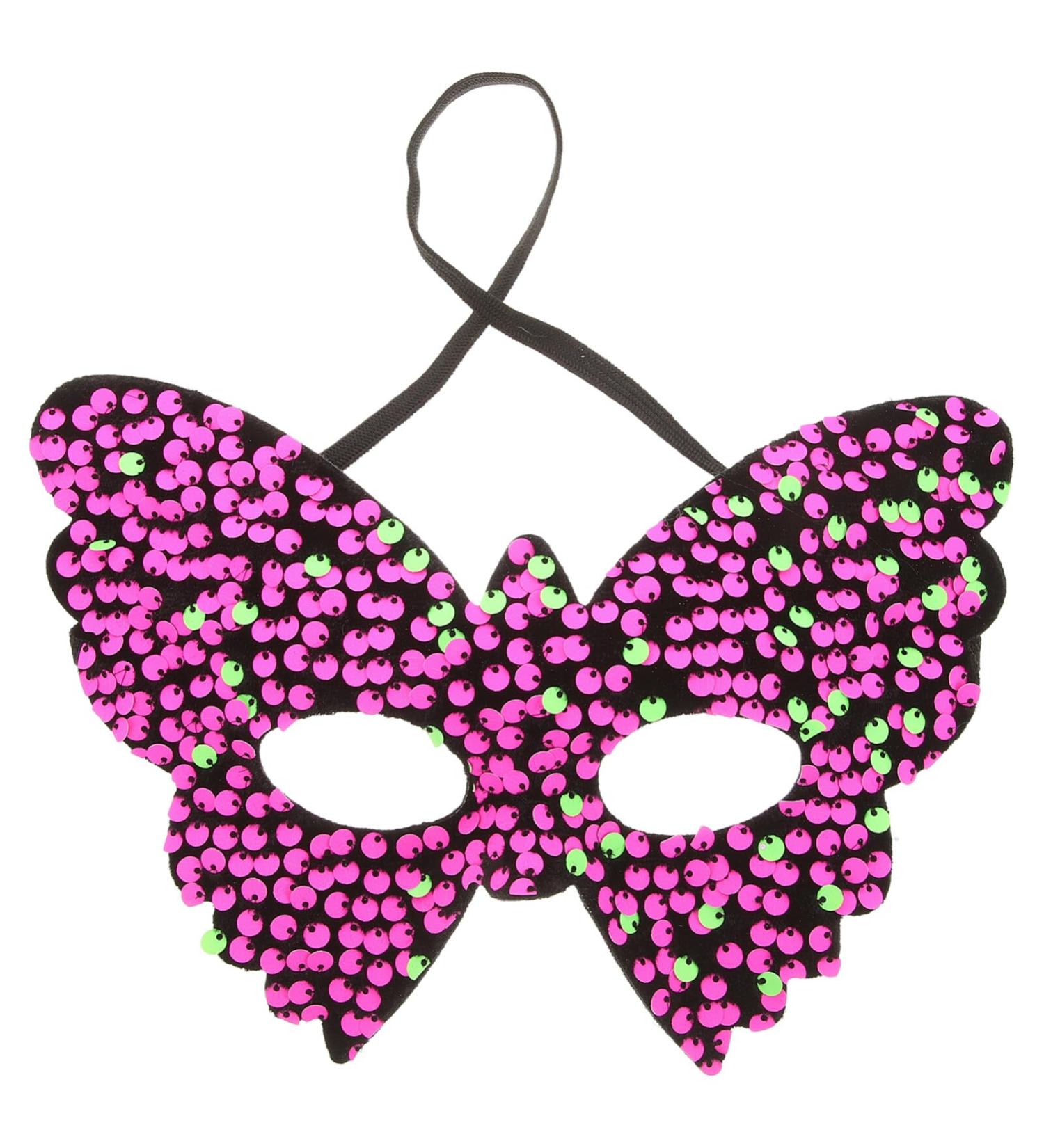 Sherchpry Sequin Butterfly Masquerade Mask - Carnival & Halloween Party Costume for Women | 19.50x14.00x0.50cm - Buy Online on GoSupps.com
