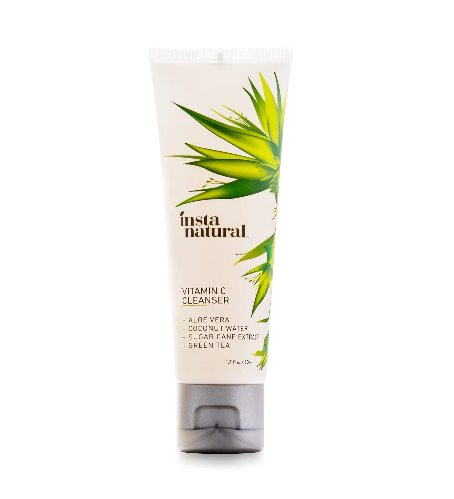 InstaNatural Vitamin C Face Wash - Anti Aging & Exfoliating Cleanser with Aloe Vera & Green Tea Extract - Travel Size - Buy Online on GoSupps.com