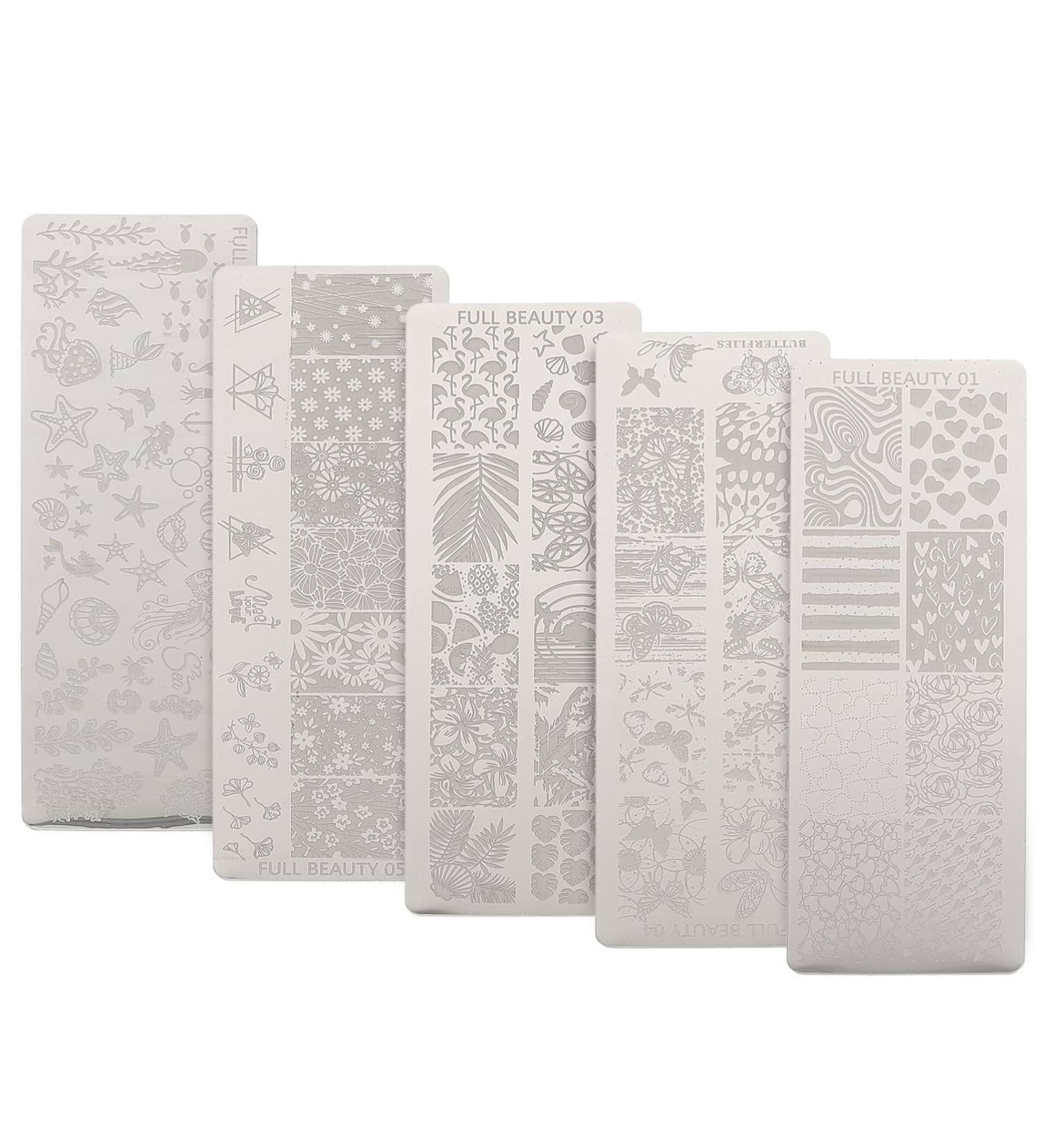 5pcs Nautical Animal Nail Art Plates - Sea Fish Stencil for DIY Manicure & Nail Decoration Tools - Buy Online on GoSupps.com