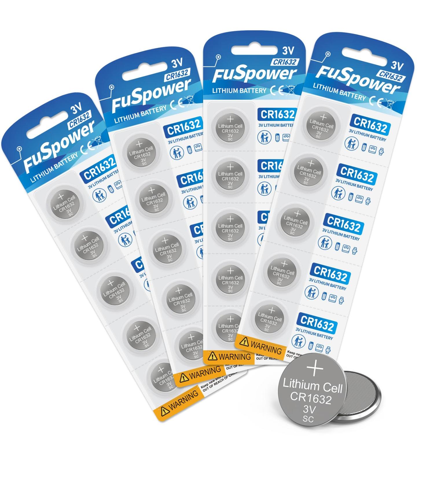 CR1632 3v Lithium Battery CR 1632 Battery CR1632 Lithium 3V Coin Cell Batteries DL1632 BR1632 ECR1632 Replace for Key Finder Fitness Tracker Calculator Car Remote Batteries 20pcs - Buy Online on GoSupps.com