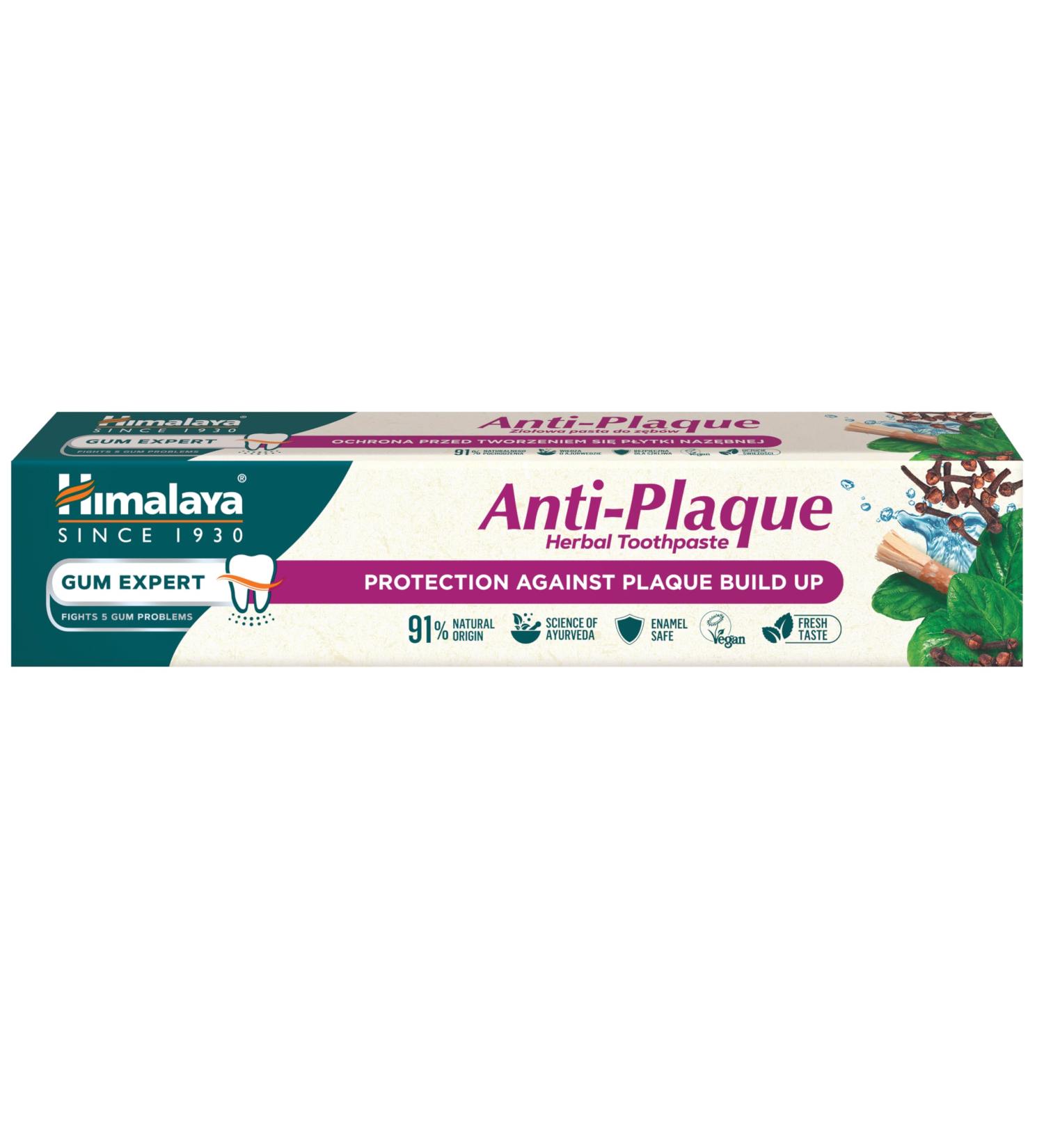 Himalaya AntiPlaque toothpaste with cloves cinnamon and groundbreaking formula based on PLANT ENZYME TECHNOLOGY 75 ml - Buy Online on GoSupps.com